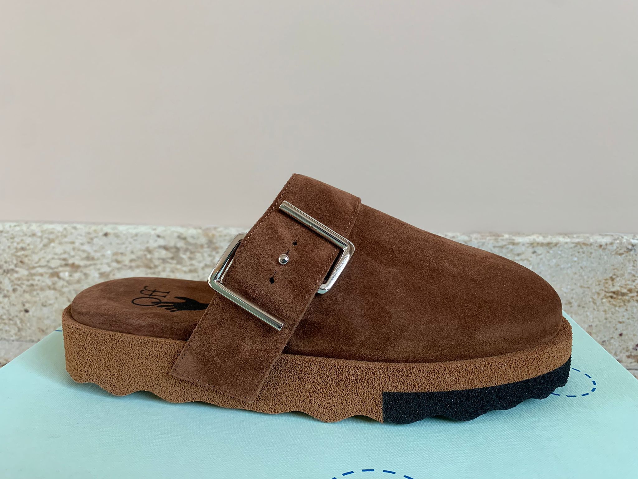 Off-White Comfort Leather Slipper in Brown Black Size US 10 / EU 43 - 4 Thumbnail