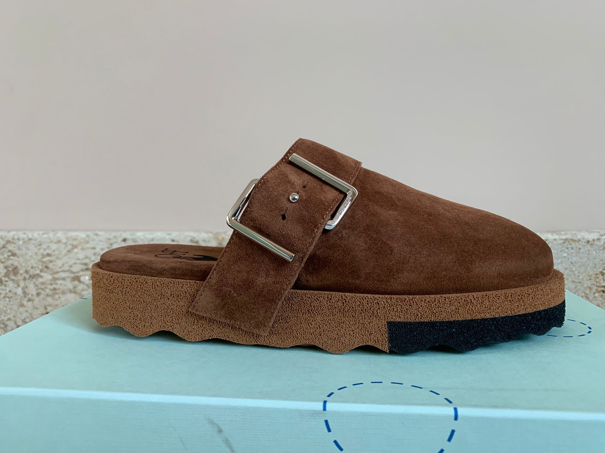 Off-White Comfort Leather Slipper in Brown Black Size US 10 / EU 43 - 5 Thumbnail