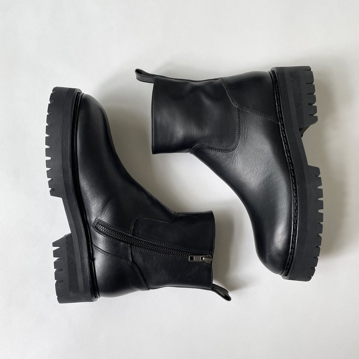 Ann Demeulemeester Black Leather ‘Tucson’ Combat Boots Size US 9 / IT 39 - 10 Thumbnail