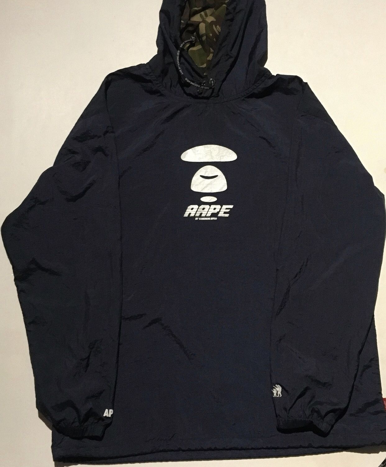 Image of Bape Aape Hoodie Jacket in Navy, Men's (Size 2XL)