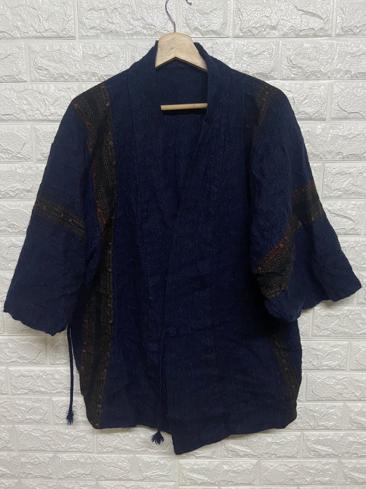 Vintage Vintage Wool Knit Kimono Noragi Jacket Made in Japan Size US L / EU 52-54 / 3 - 3 Thumbnail