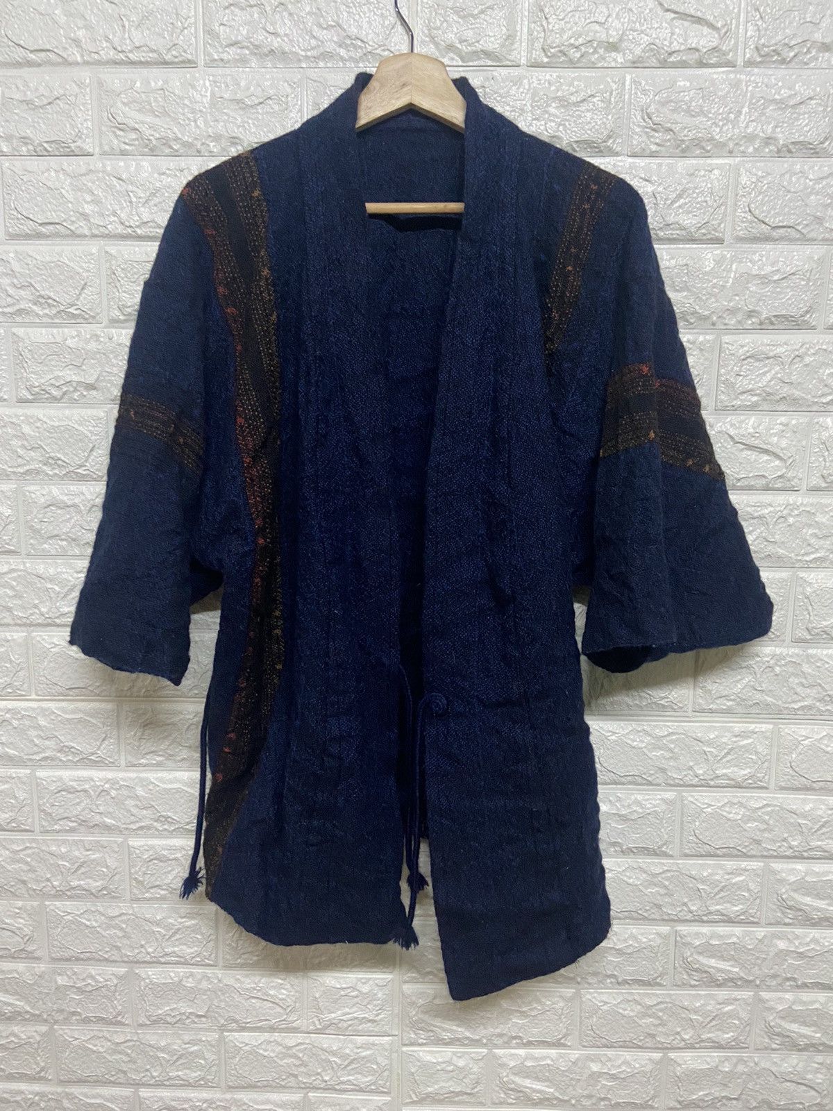 Vintage Vintage Wool Knit Kimono Noragi Jacket Made in Japan Size US L / EU 52-54 / 3 - 1 Thumbnail