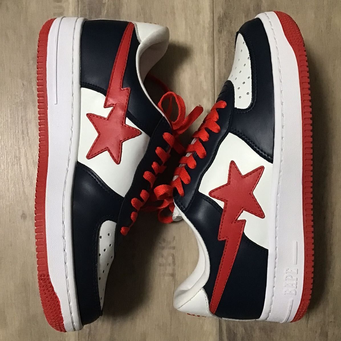 Bape Leather BAPESTA sneakers navy a bathing ape BAPE STA shoes Size US 10 / EU 43 - 3 Thumbnail