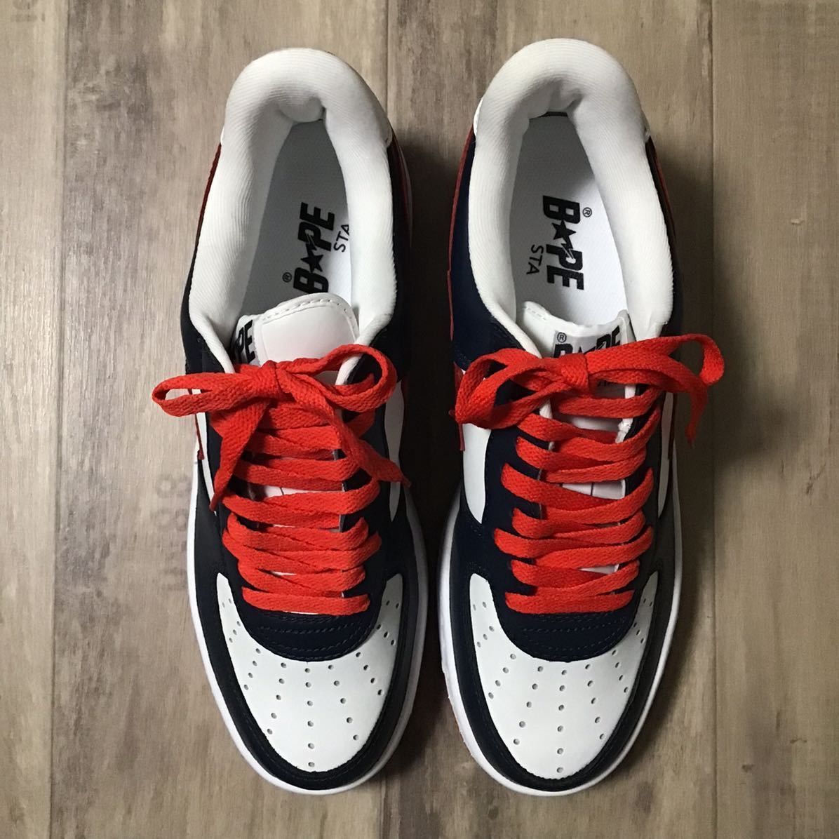 Bape Leather BAPESTA sneakers navy a bathing ape BAPE STA shoes Size US 10 / EU 43 - 4 Thumbnail