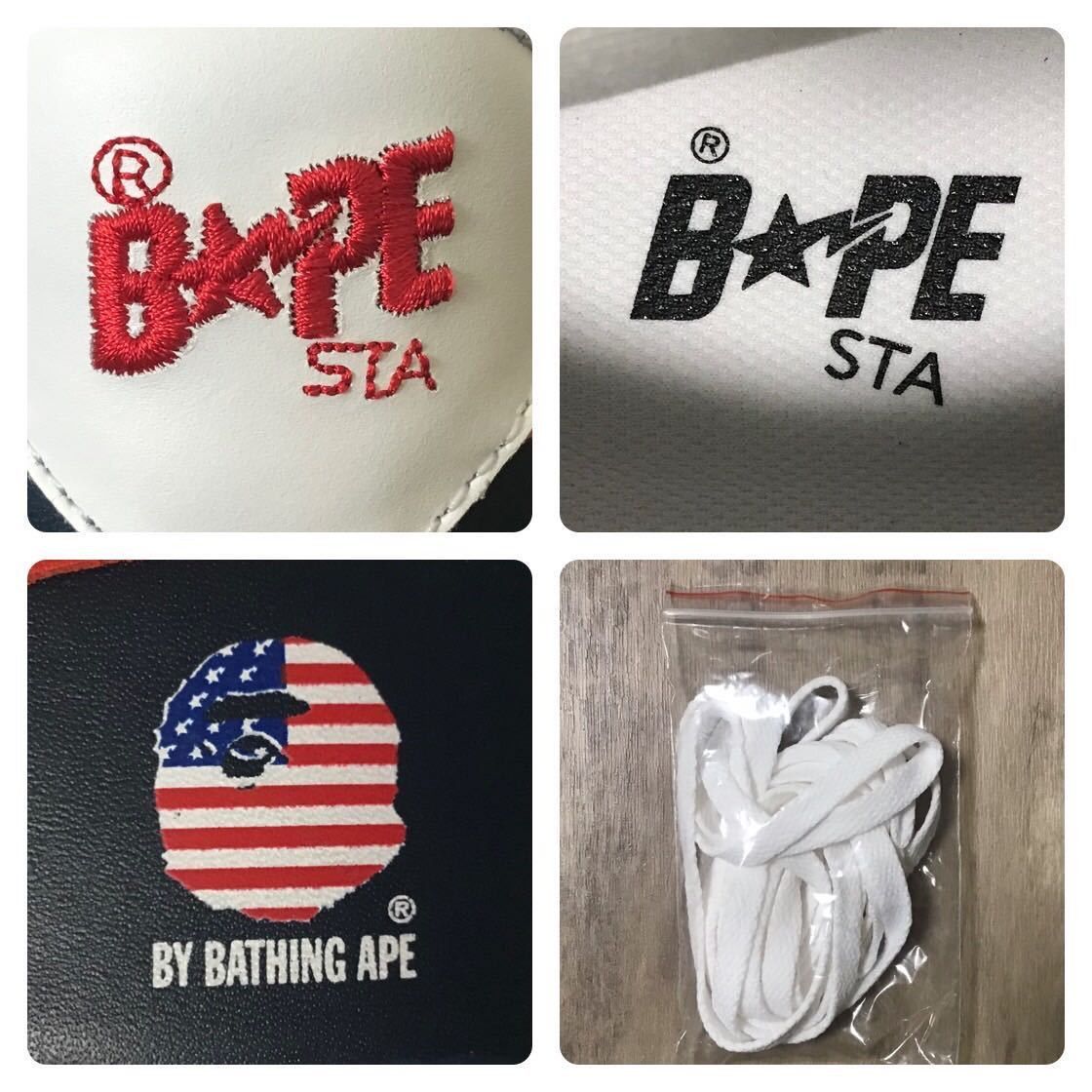 Bape Leather BAPESTA sneakers navy a bathing ape BAPE STA shoes Size US 10 / EU 43 - 10 Thumbnail