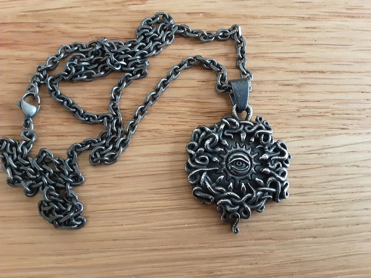 Jewelry The eye of God Round Snake Pendant Necklace Size ONE SIZE - 2 Thumbnail
