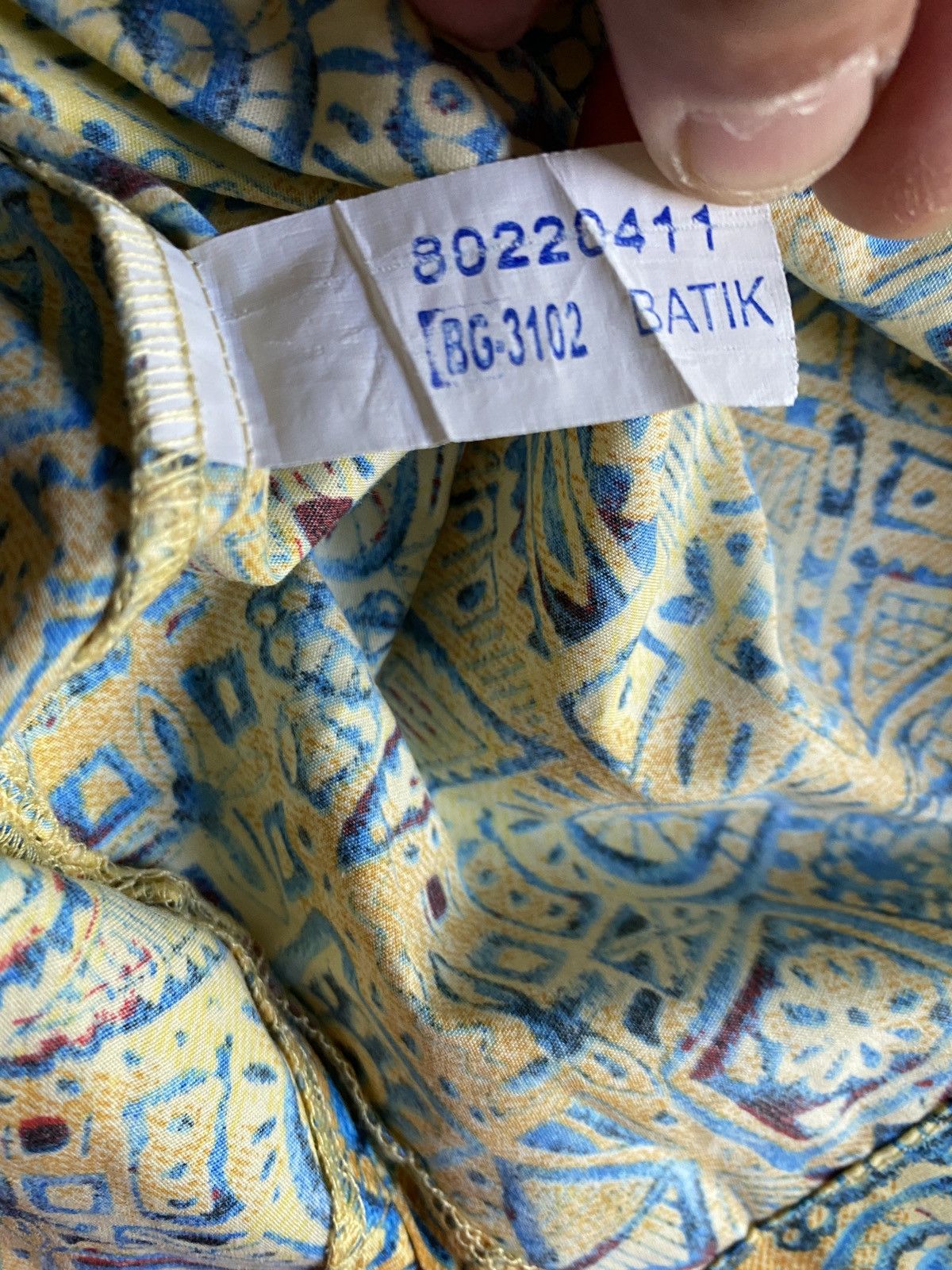 Vintage Vintage 80’s Blue Generation Batik Abstract Button Up Size US L / EU 52-54 / 3 - 8 Thumbnail