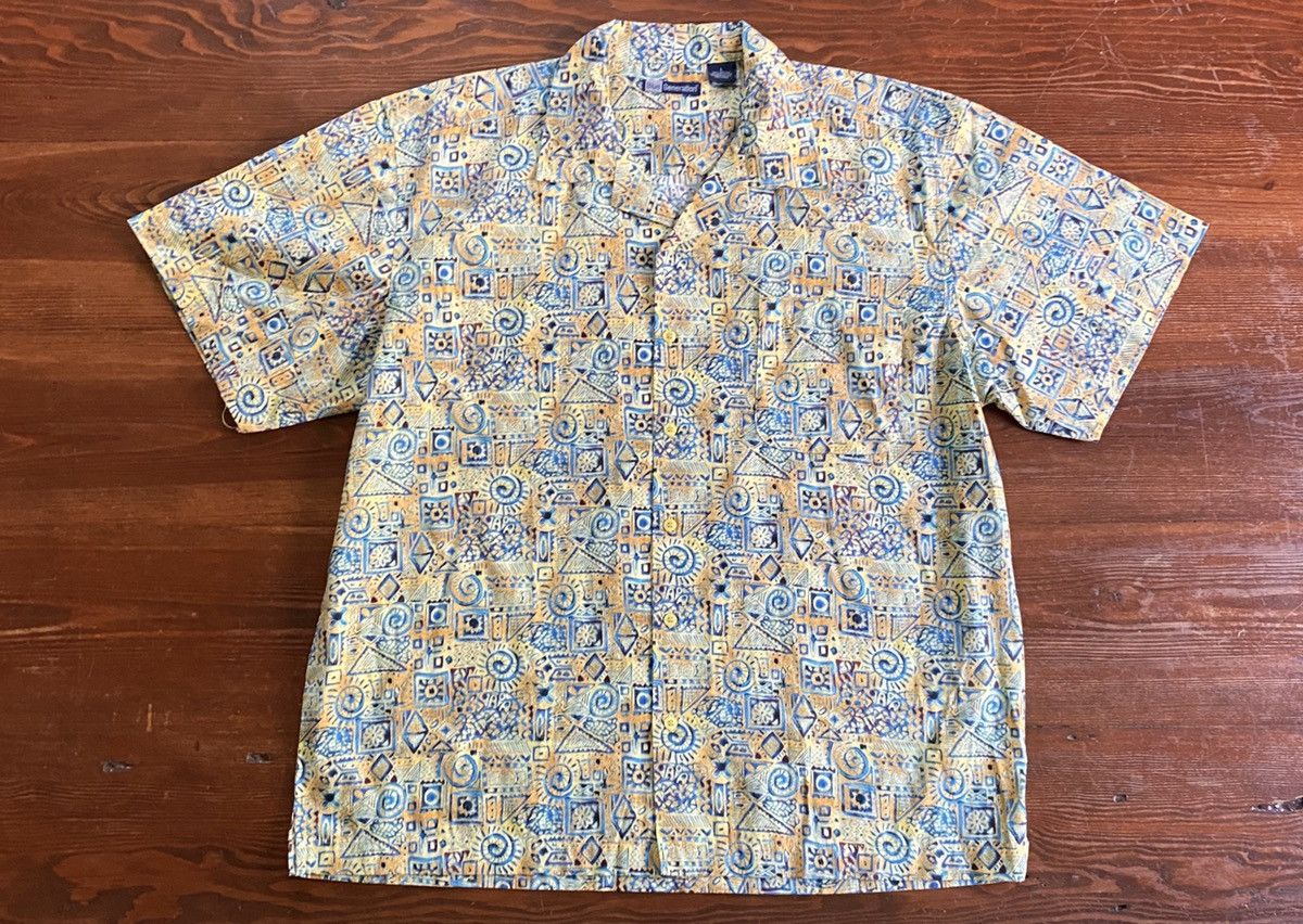 Vintage Vintage 80’s Blue Generation Batik Abstract Button Up Size US L / EU 52-54 / 3 - 2 Thumbnail