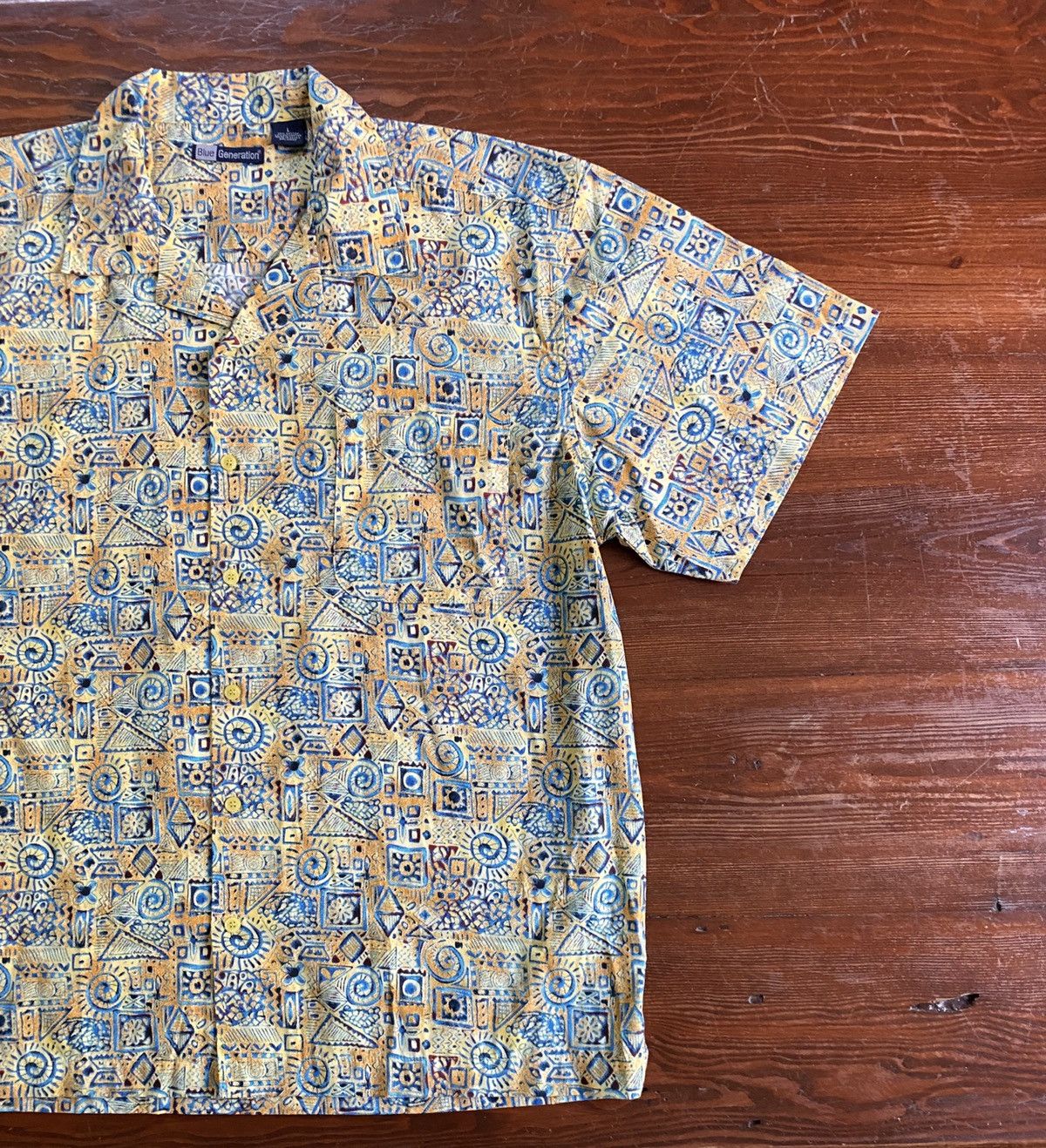 Vintage Vintage 80’s Blue Generation Batik Abstract Button Up Size US L / EU 52-54 / 3 - 1 Thumbnail