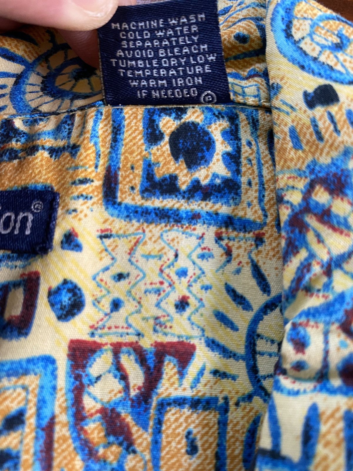 Vintage Vintage 80’s Blue Generation Batik Abstract Button Up Size US L / EU 52-54 / 3 - 6 Thumbnail