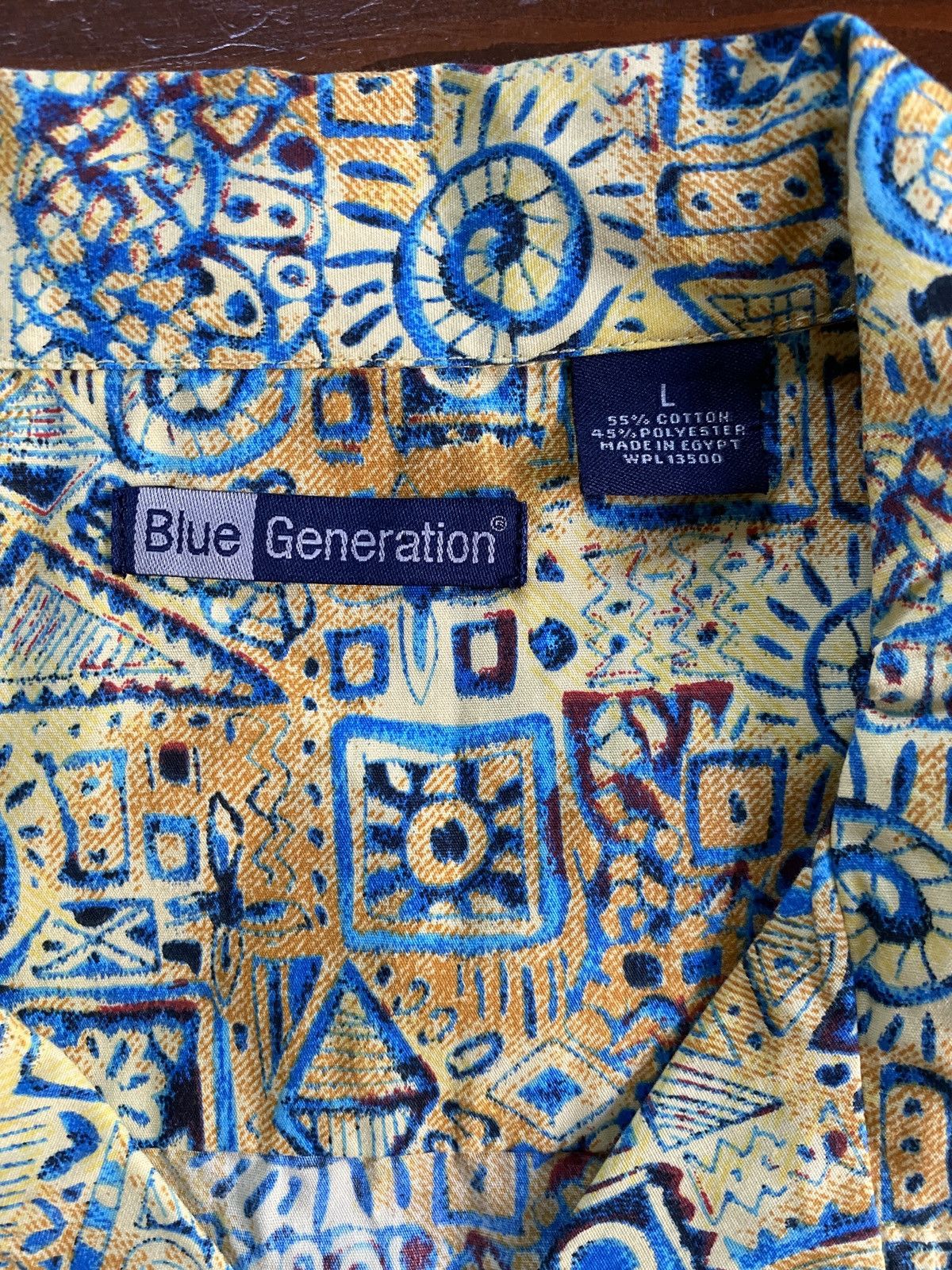 Vintage Vintage 80’s Blue Generation Batik Abstract Button Up Size US L / EU 52-54 / 3 - 5 Thumbnail