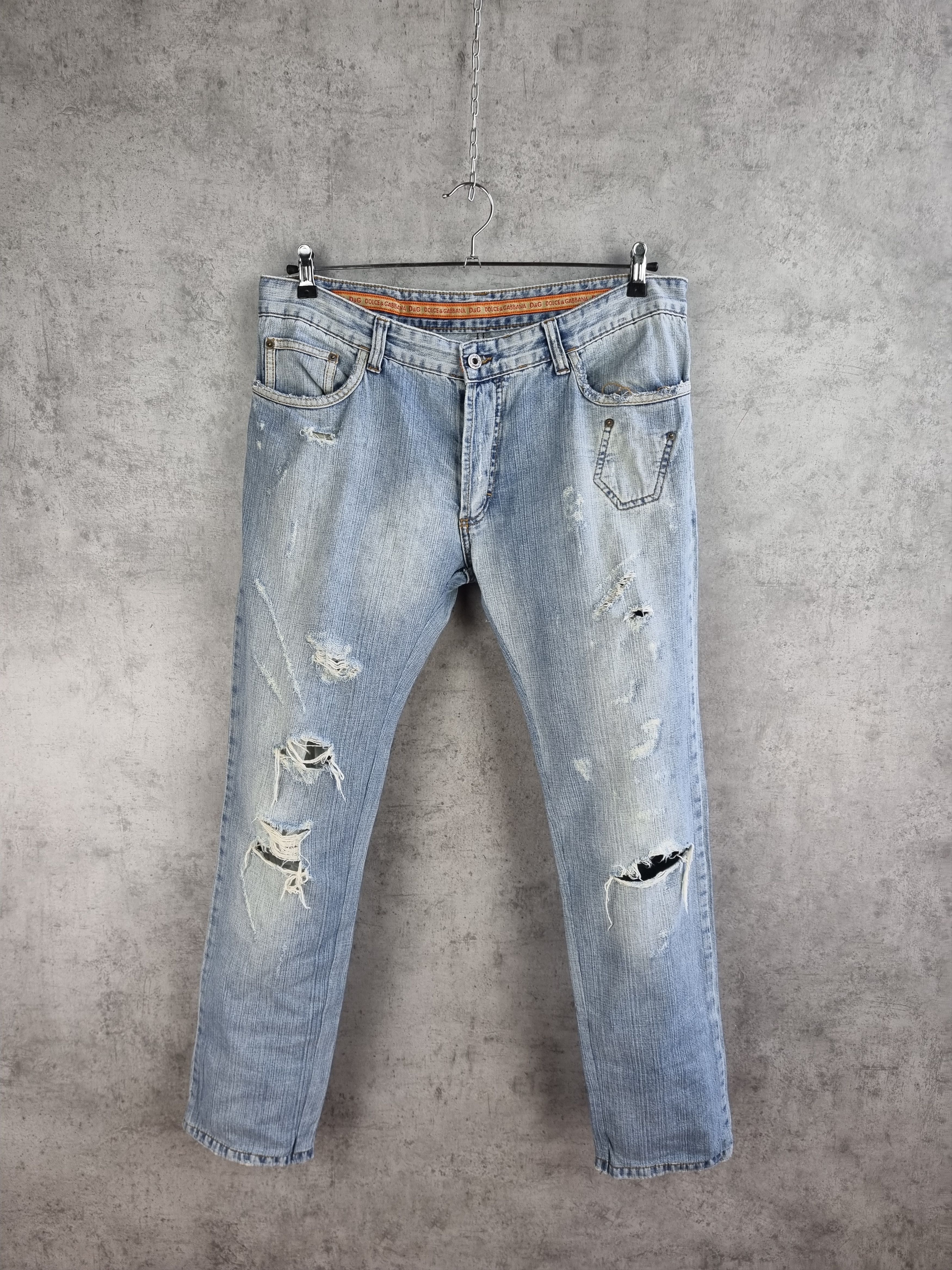 Dolce & Gabbana 2006 Ripped Dirty Color Dolce and Gabbana Denim Jean Size US 36 / EU 52 - 21 Thumbnail