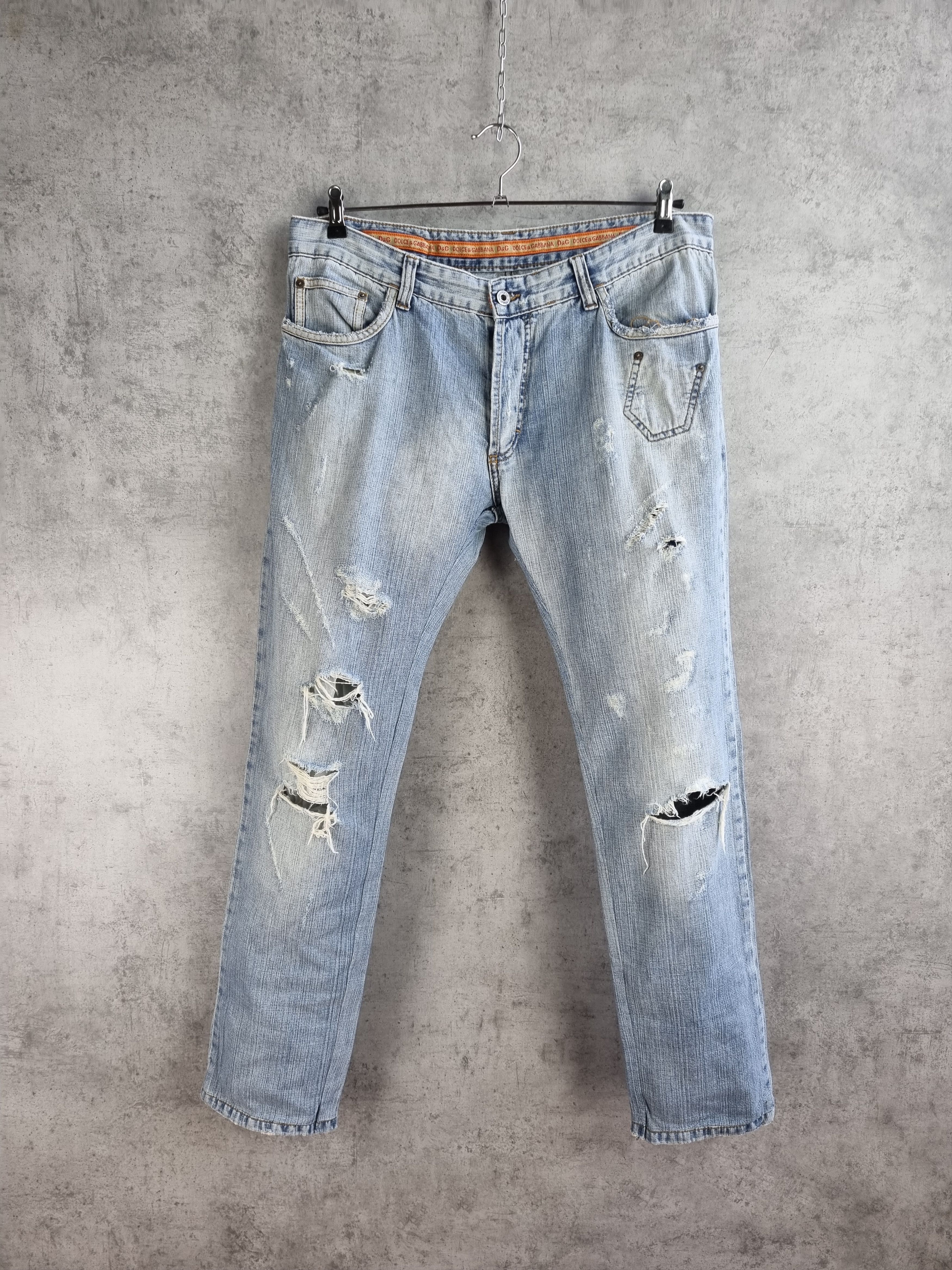 Dolce & Gabbana 2006 Ripped Dirty Color Dolce and Gabbana Denim Jean Size US 36 / EU 52 - 2 Thumbnail