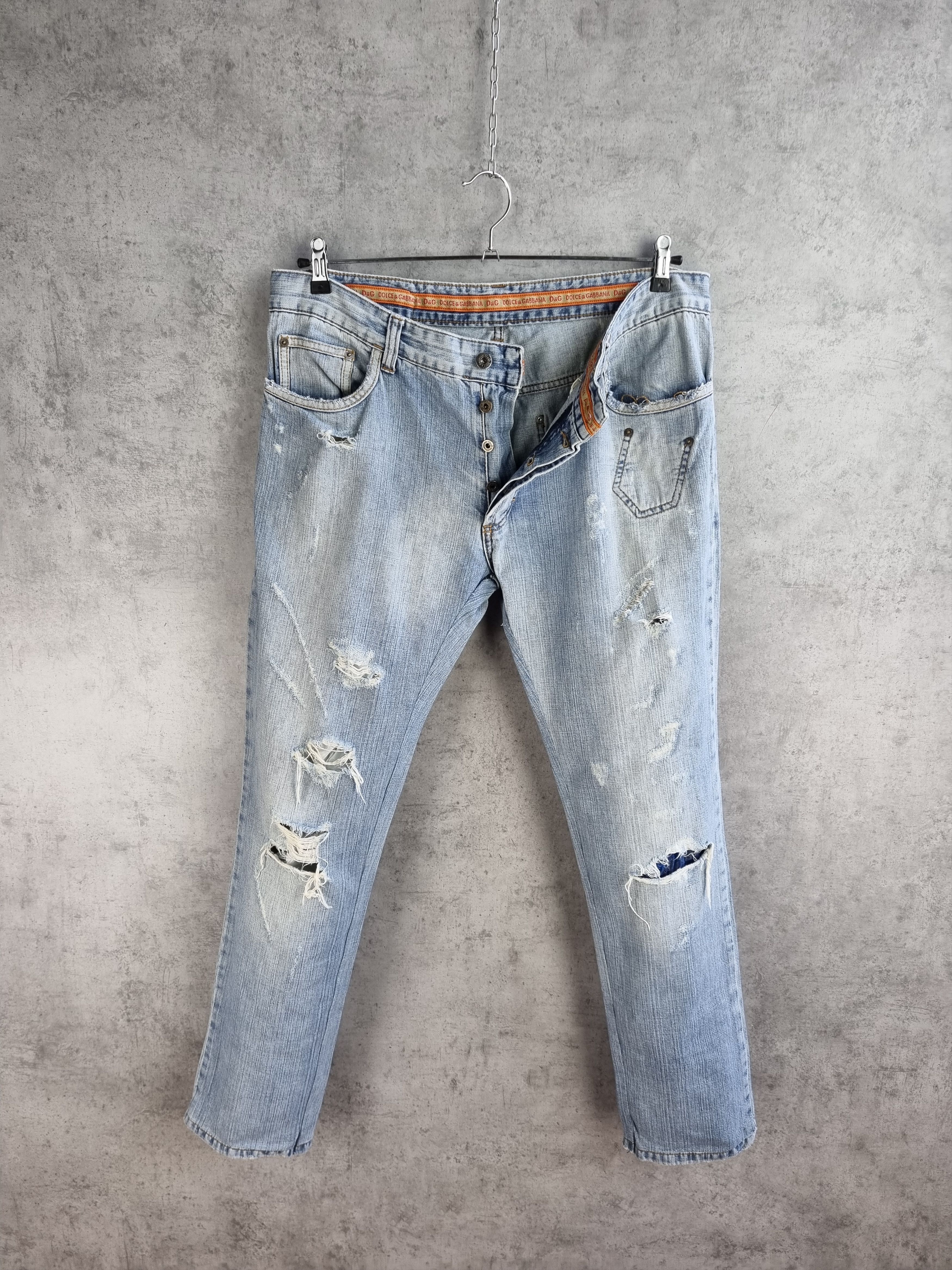 Dolce & Gabbana 2006 Ripped Dirty Color Dolce and Gabbana Denim Jean Size US 36 / EU 52 - 5 Thumbnail