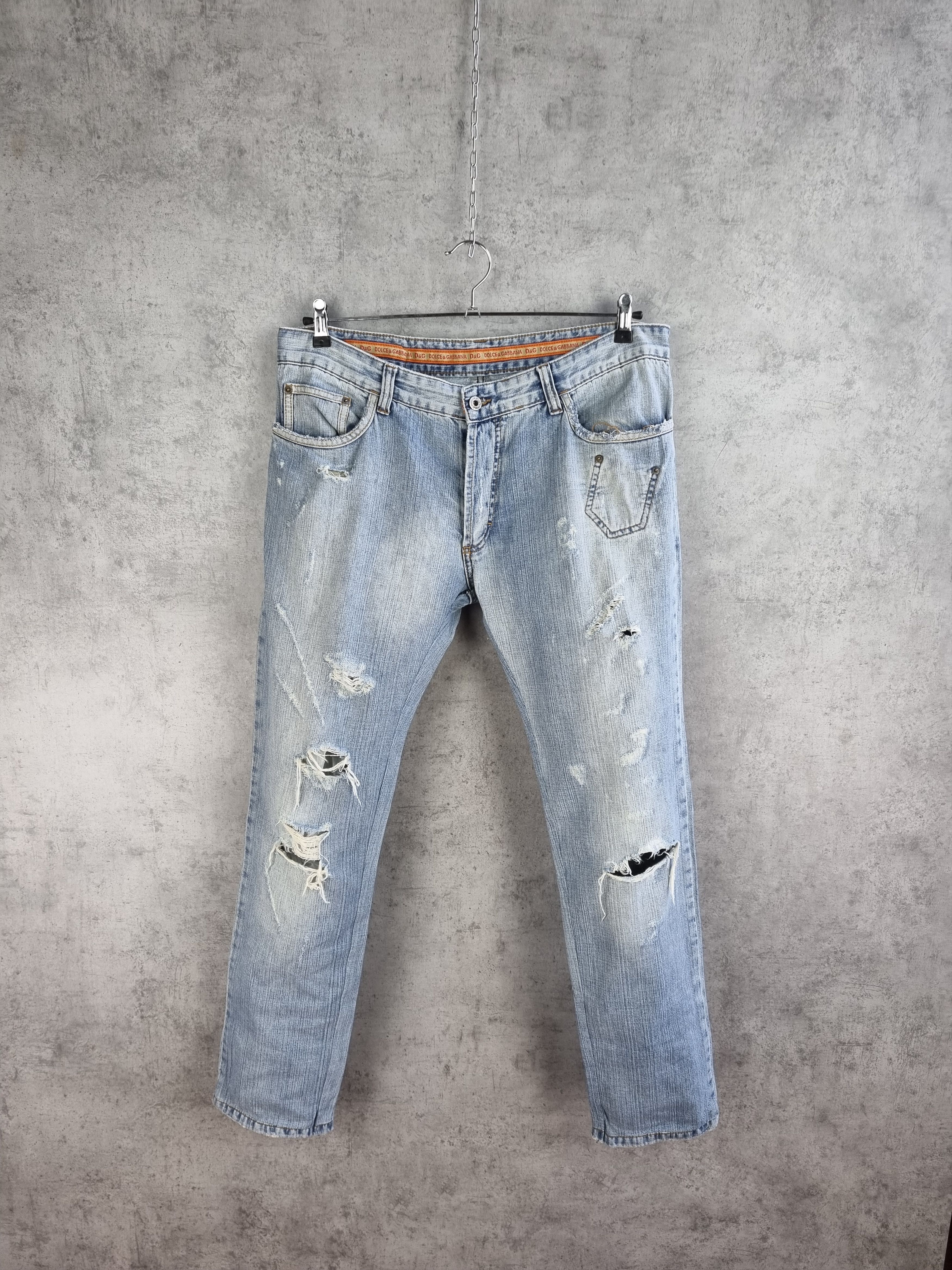 Dolce & Gabbana 2006 Ripped Dirty Color Dolce and Gabbana Denim Jean Size US 36 / EU 52 - 20 Thumbnail