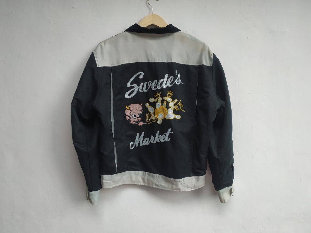 image of Rockability Fit S To M,vintage Houston Ten Strike Bowling Jacket, Men's (Size Medium)