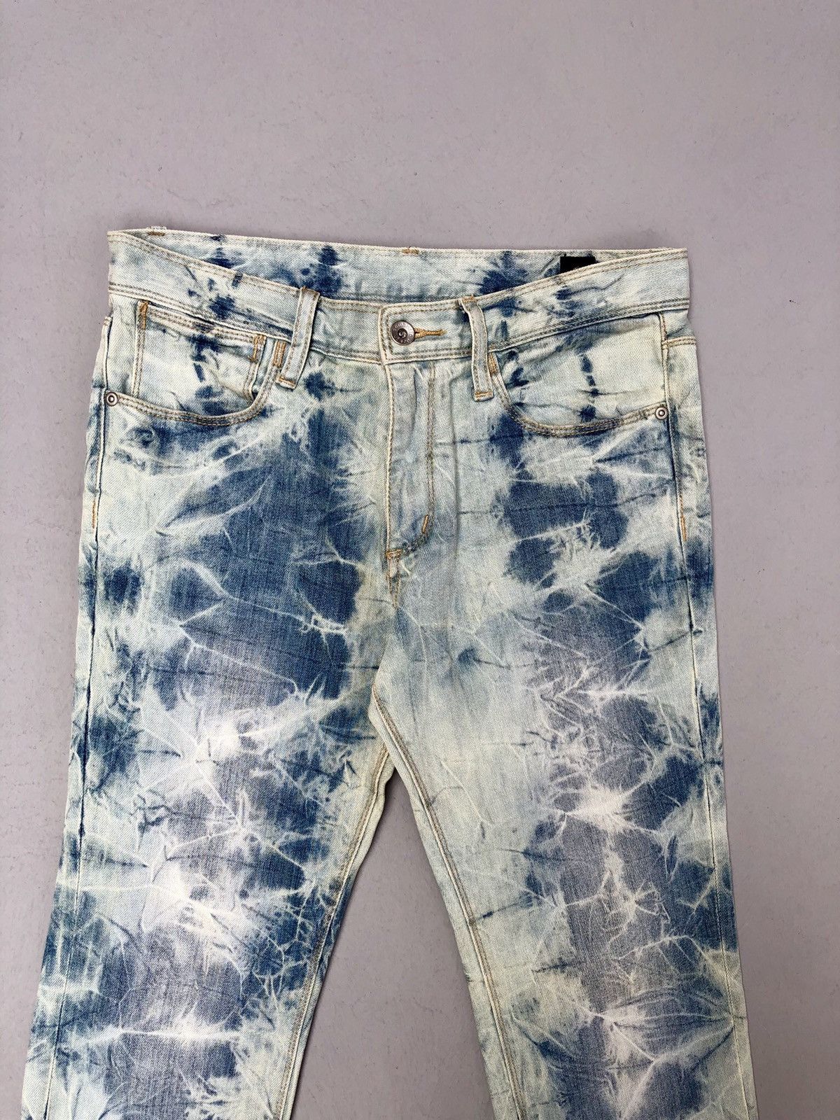 Japanese Brand Semantic Design Acid Wash Pattern Denim Pants Size US 31 - 1 Thumbnail