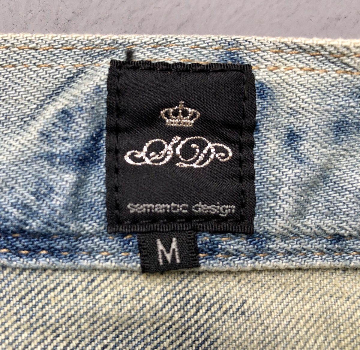 Japanese Brand Semantic Design Acid Wash Pattern Denim Pants Size US 31 - 10 Thumbnail