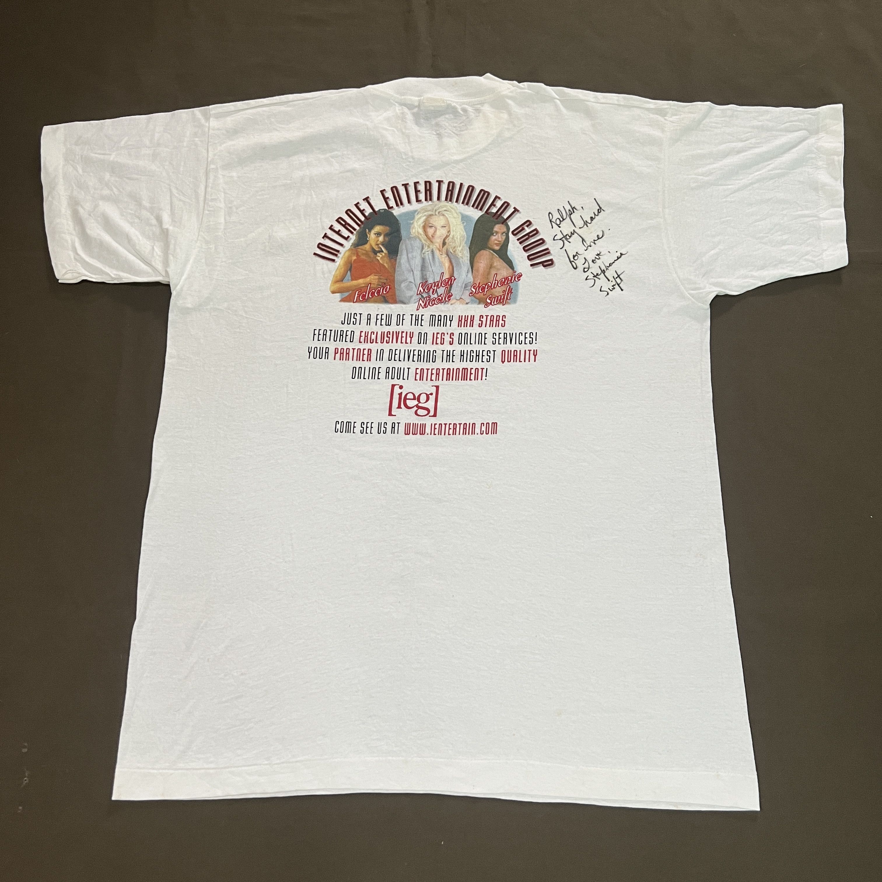 Vintage Vintage 90s ieg Tee Signed By Stephanie Swift Pornstars Size US XL / EU 56 / 4 - 3 Thumbnail
