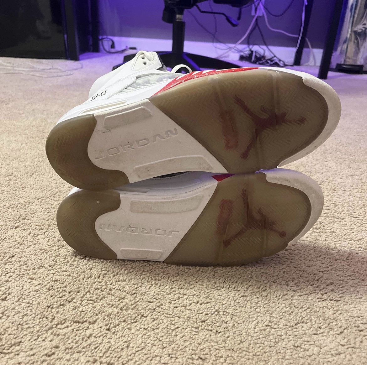 Nike × Supreme Supreme X Air Jordan 5 Retro ‘White’ Size US 12 / EU 45 - 5 Thumbnail
