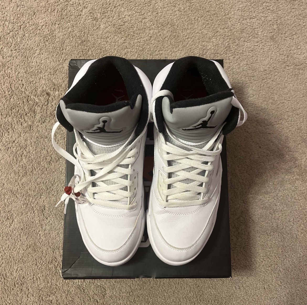 Nike × Supreme Supreme X Air Jordan 5 Retro ‘White’ Size US 12 / EU 45 - 3 Thumbnail