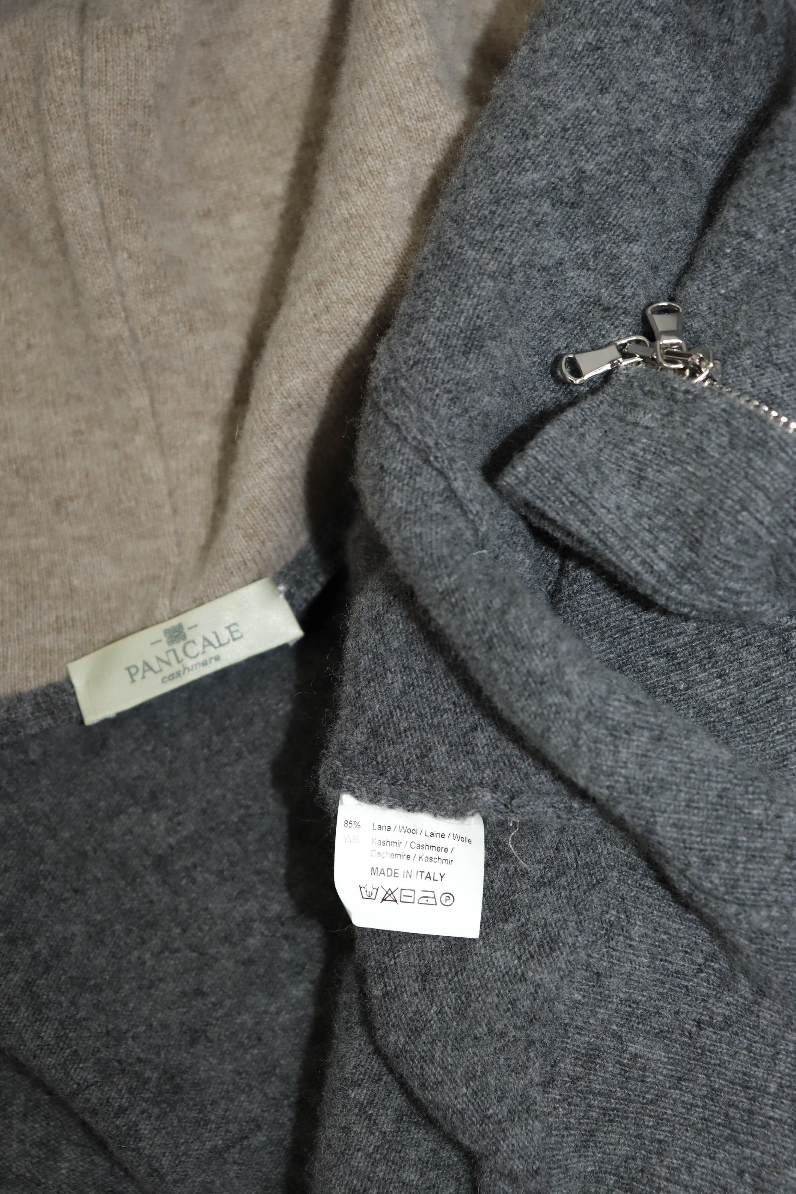 Panicale Panicale Cashmere Gray Wool/Cashmere Full Zip Hoodie Size US M / EU 48-50 / 2 - 11 Thumbnail
