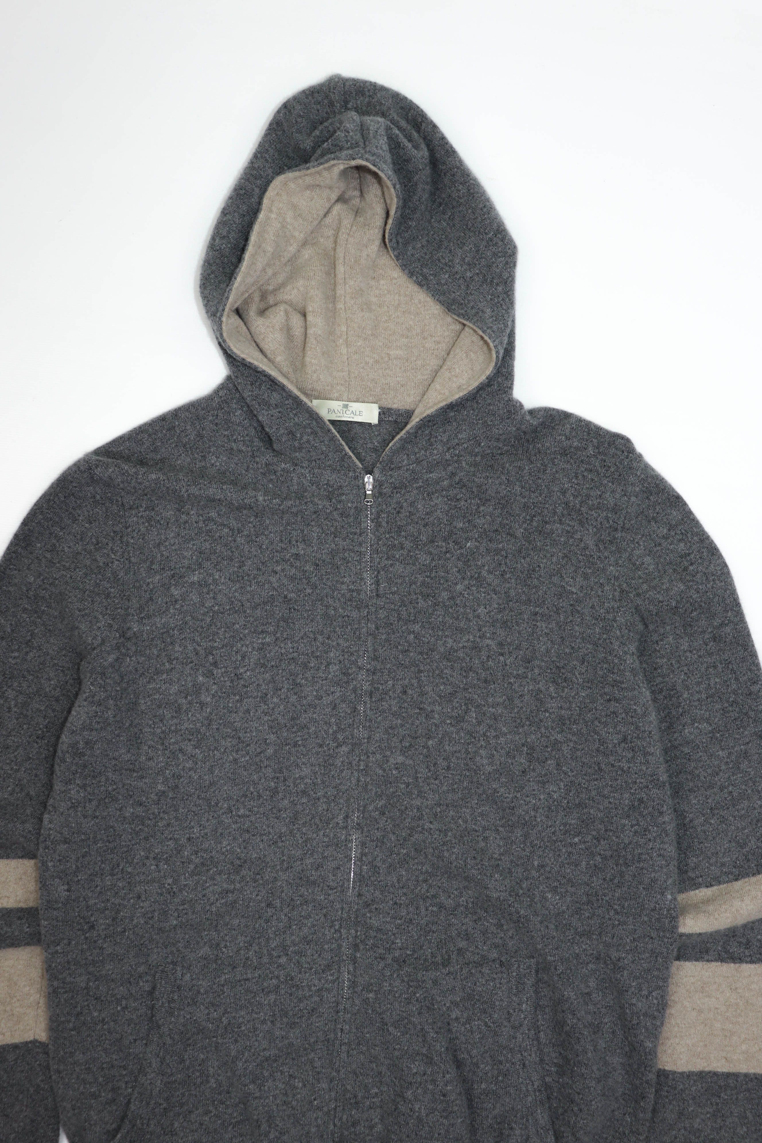 Italian Designers Luxury Panicale Panicale Cashmere Gray Wool Cashmere Full Zip Hoodie Grailed
