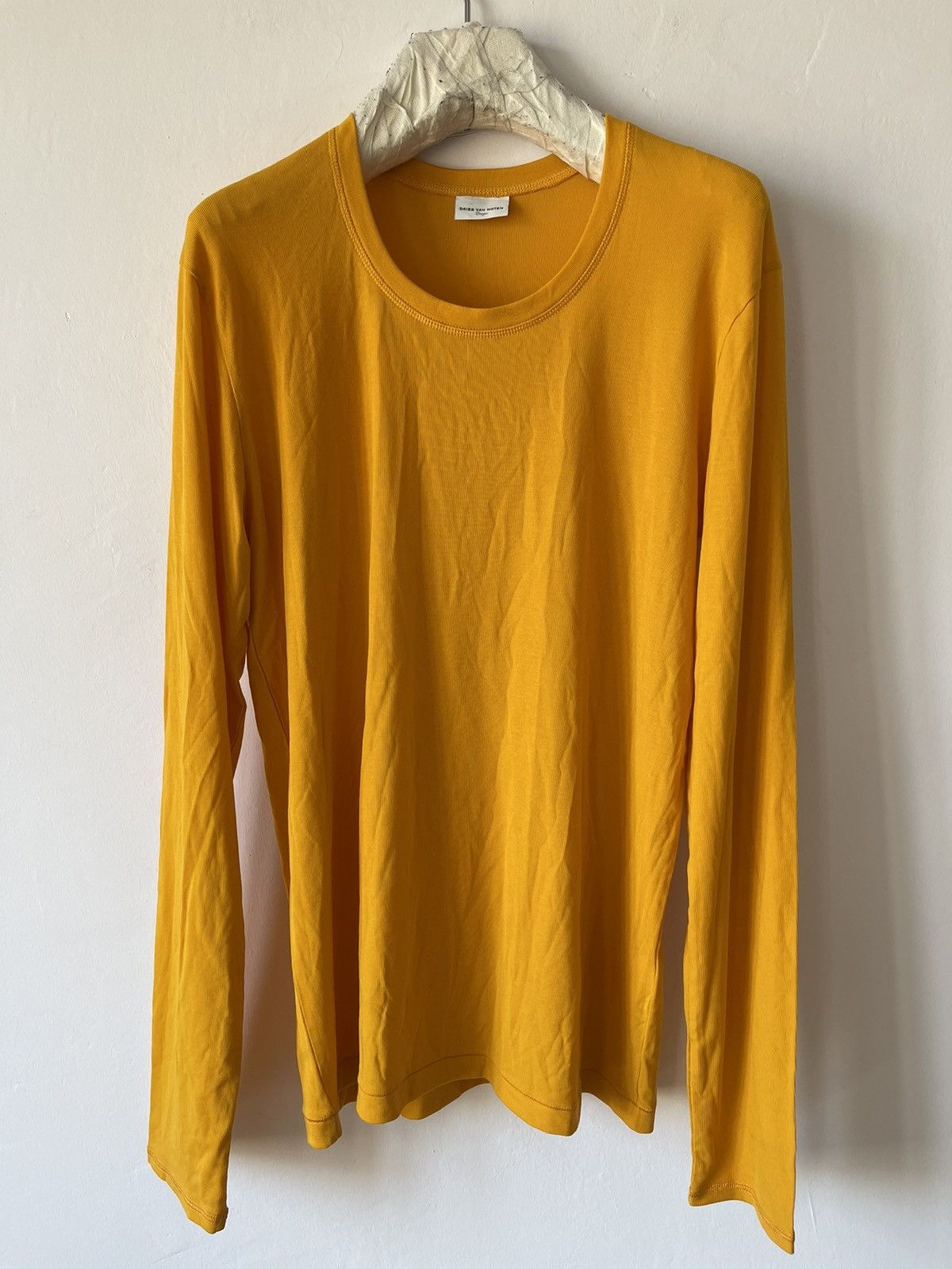 Dries Van Noten Hemels Fitted Long Sleeve T-Shirt Yellow Size US L / EU 52-54 / 3 - 2 Thumbnail