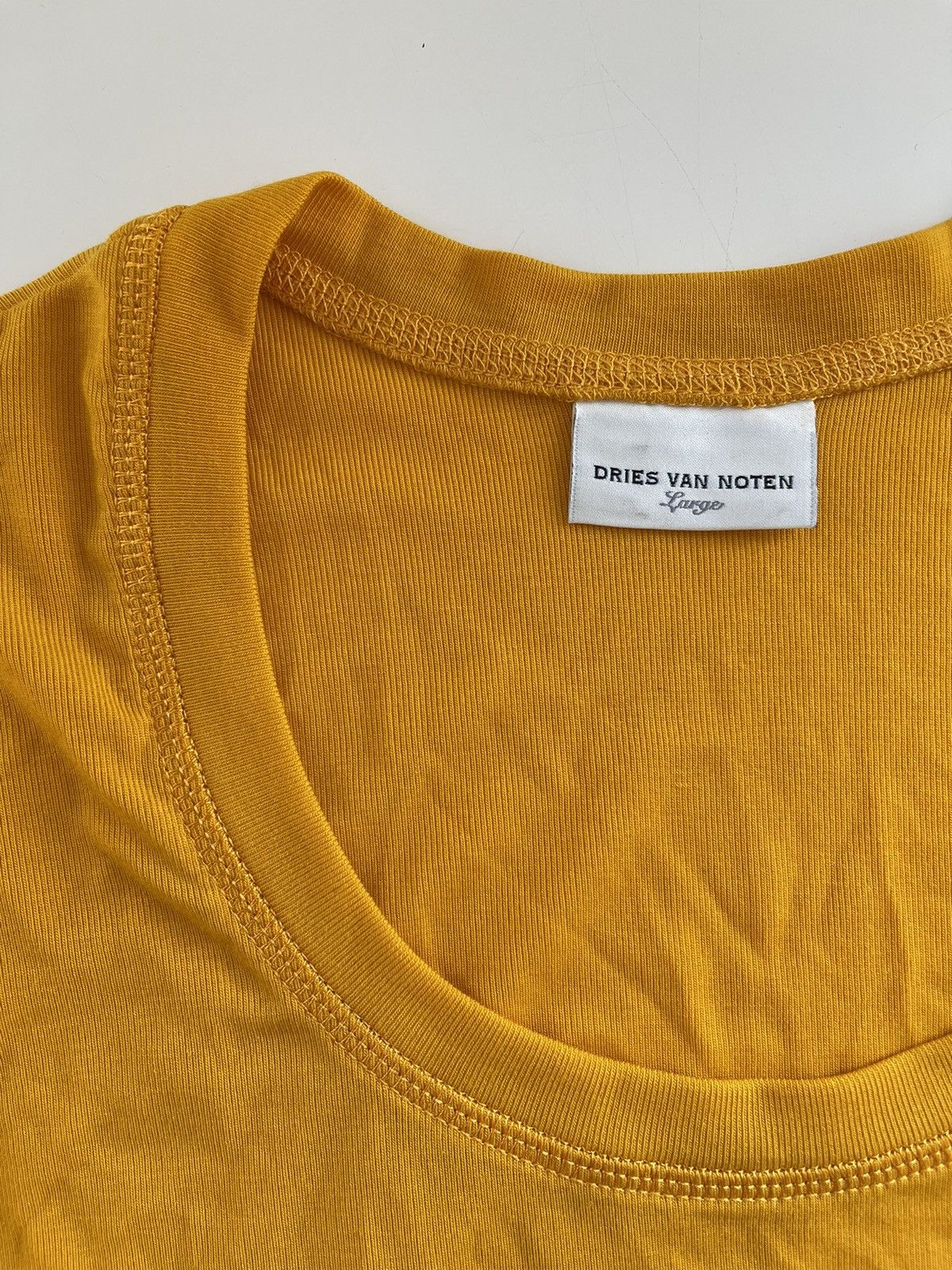 Dries Van Noten Hemels Fitted Long Sleeve T-Shirt Yellow Size US L / EU 52-54 / 3 - 4 Thumbnail