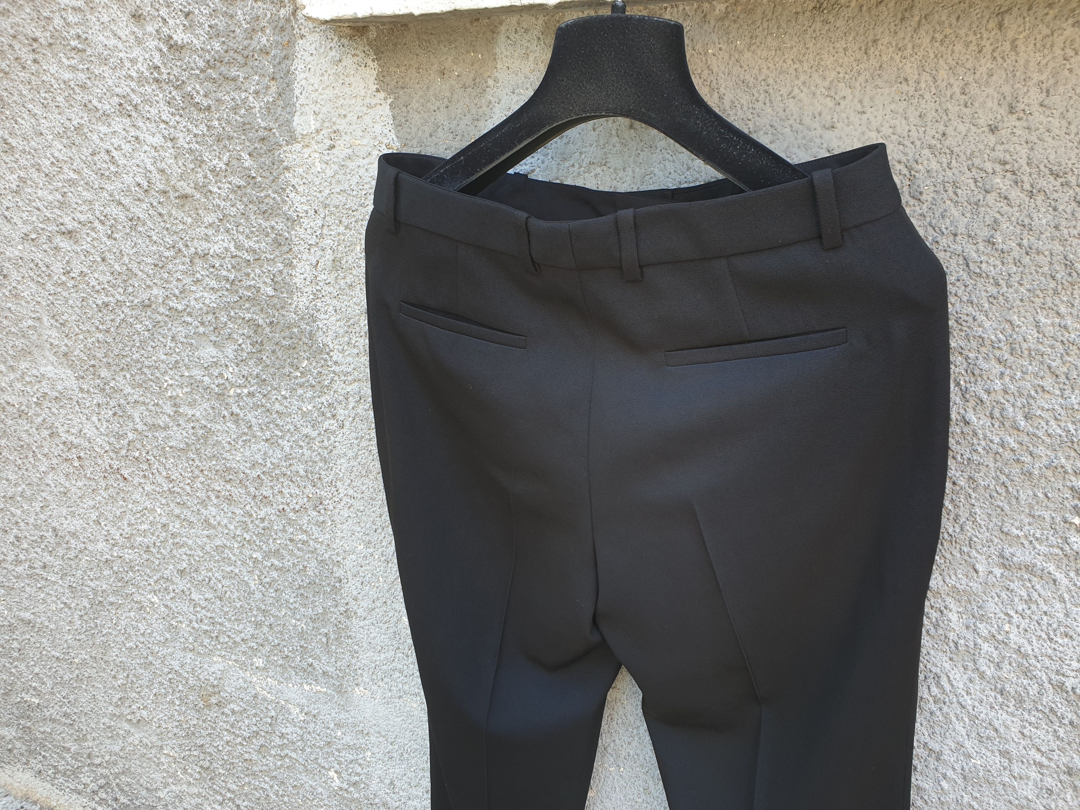 Givenchy $990 Givenchy Black Cropped Straight Mid-Rise Wool Trousers Size 28" / US 6 / IT 42 - 10 Thumbnail