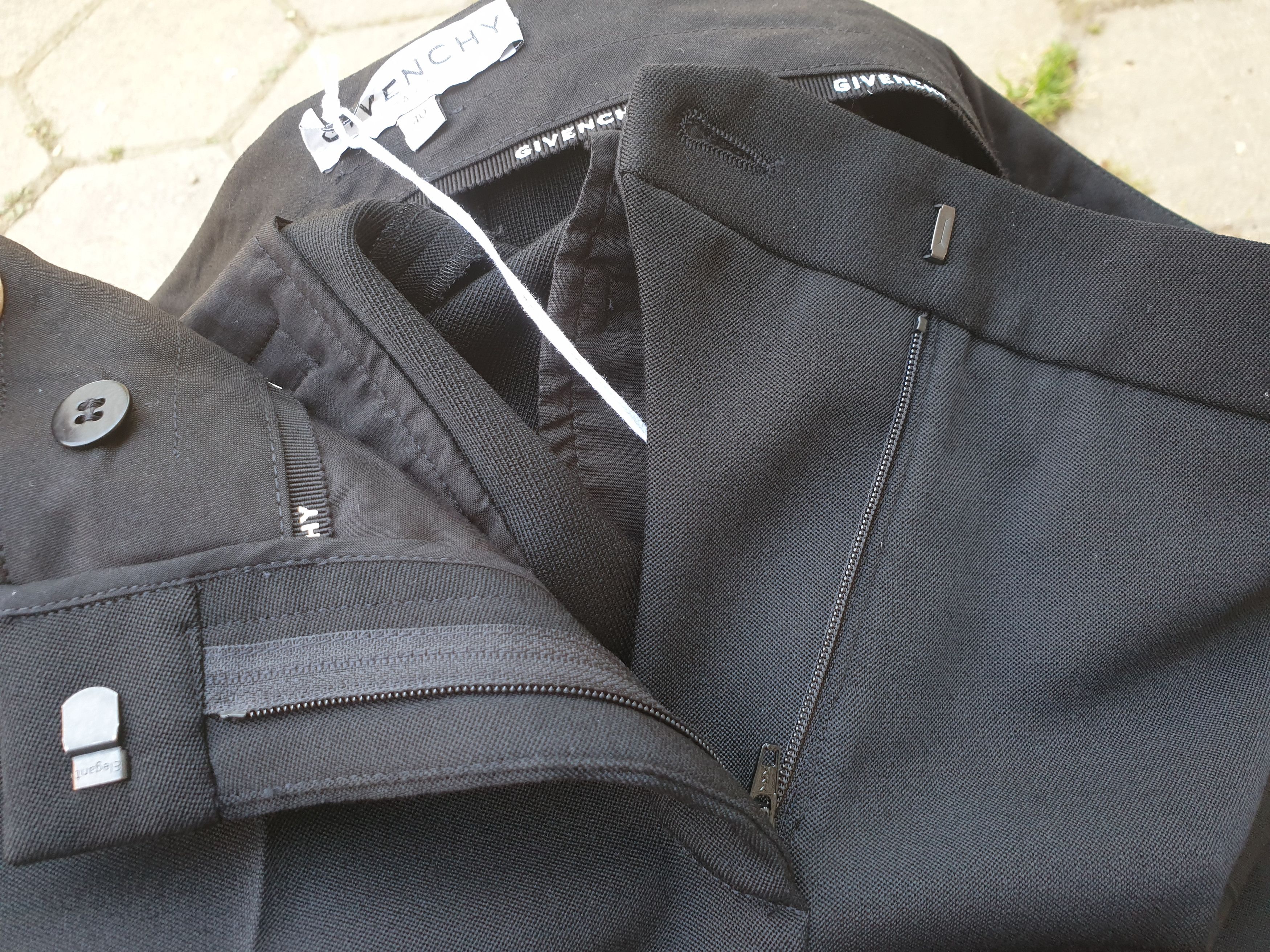 Givenchy $990 Givenchy Black Cropped Straight Mid-Rise Wool Trousers Size 28" / US 6 / IT 42 - 11 Thumbnail
