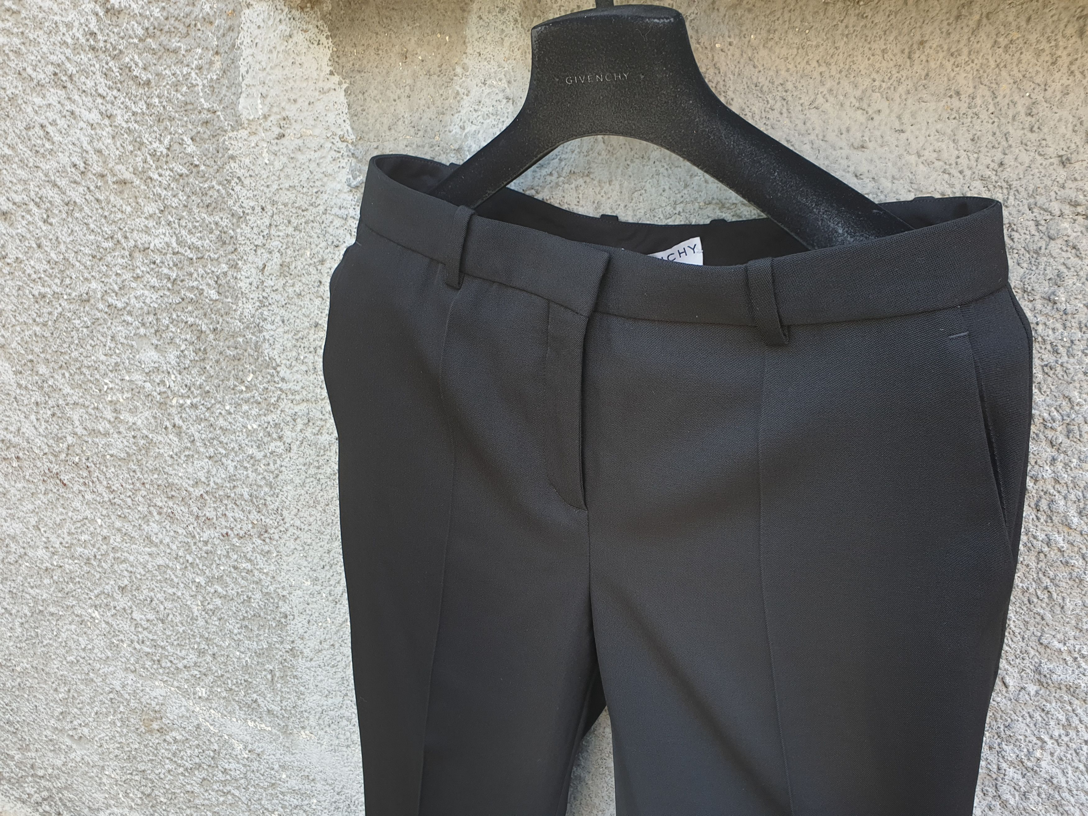 Givenchy $990 Givenchy Black Cropped Straight Mid-Rise Wool Trousers Size 28" / US 6 / IT 42 - 6 Thumbnail
