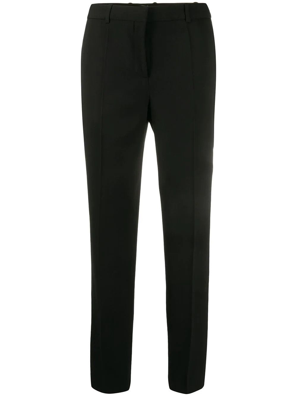 Givenchy $990 Givenchy Black Cropped Straight Mid-Rise Wool Trousers Size 28" / US 6 / IT 42 - 2 Thumbnail