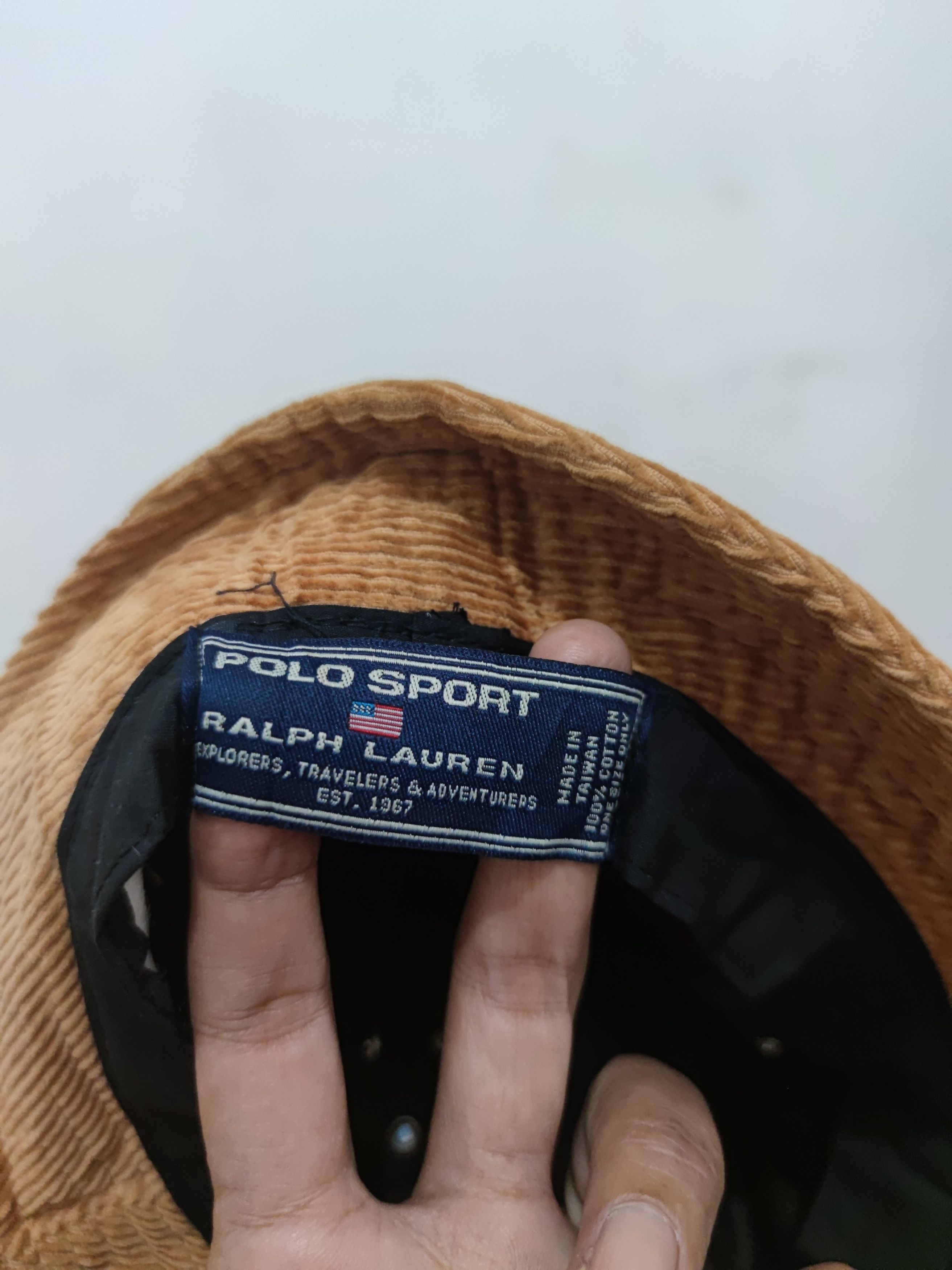 Polo Ralph Lauren Vintage Polo Sport Tape Corduroy Bucket Hat Size ONE SIZE - 4 Thumbnail