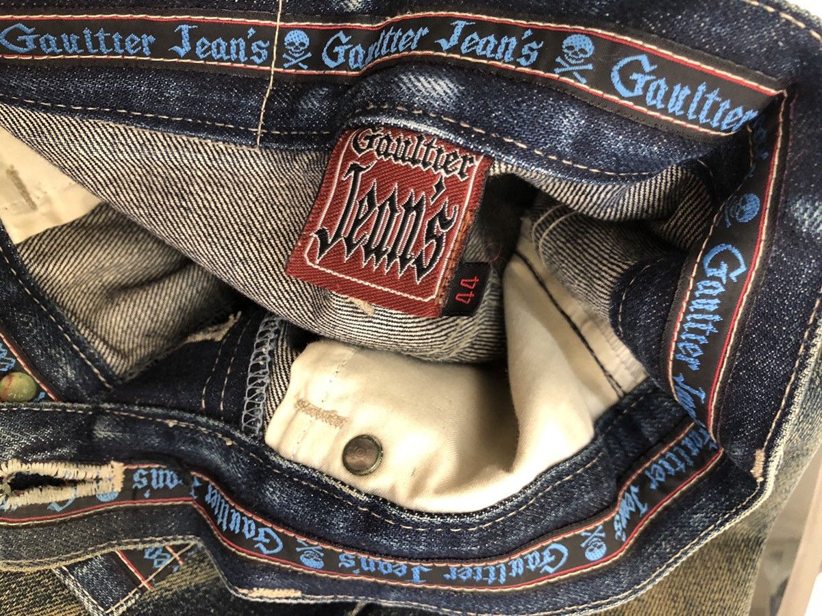 Jean Paul Gaultier × Vintage Vintage Gaultier Jeans Rips Mud Denim Dirty Selvedge Jeans Size US 29 - 22 Thumbnail