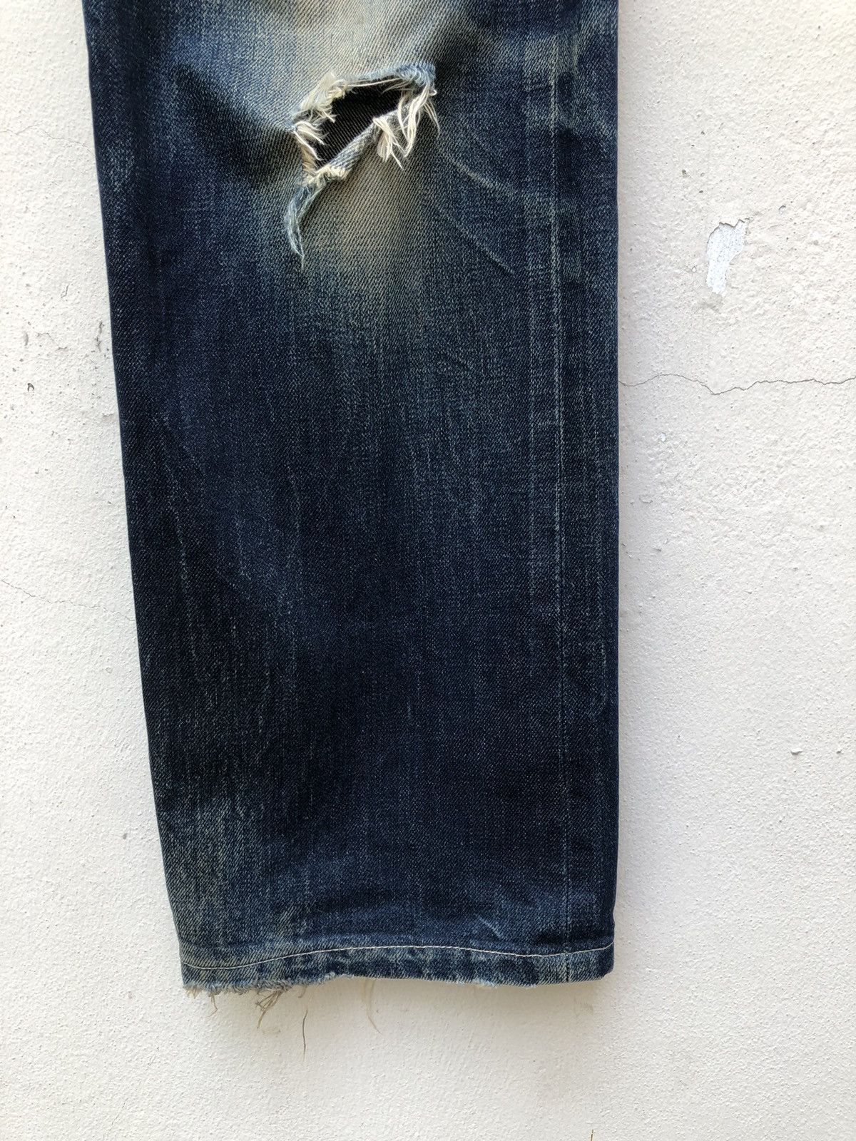 Jean Paul Gaultier × Vintage Vintage Gaultier Jeans Rips Mud Denim Dirty Selvedge Jeans Size US 29 - 14 Thumbnail