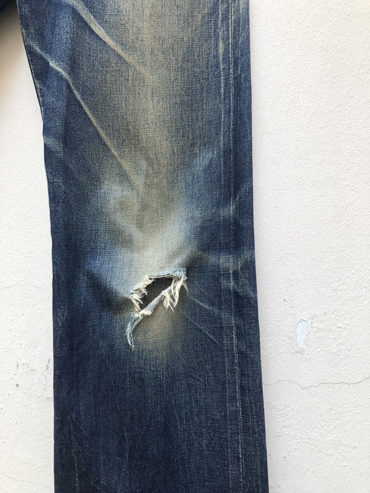 Jean Paul Gaultier × Vintage Vintage Gaultier Jeans Rips Mud Denim Dirty Selvedge Jeans Size US 29 - 13 Thumbnail