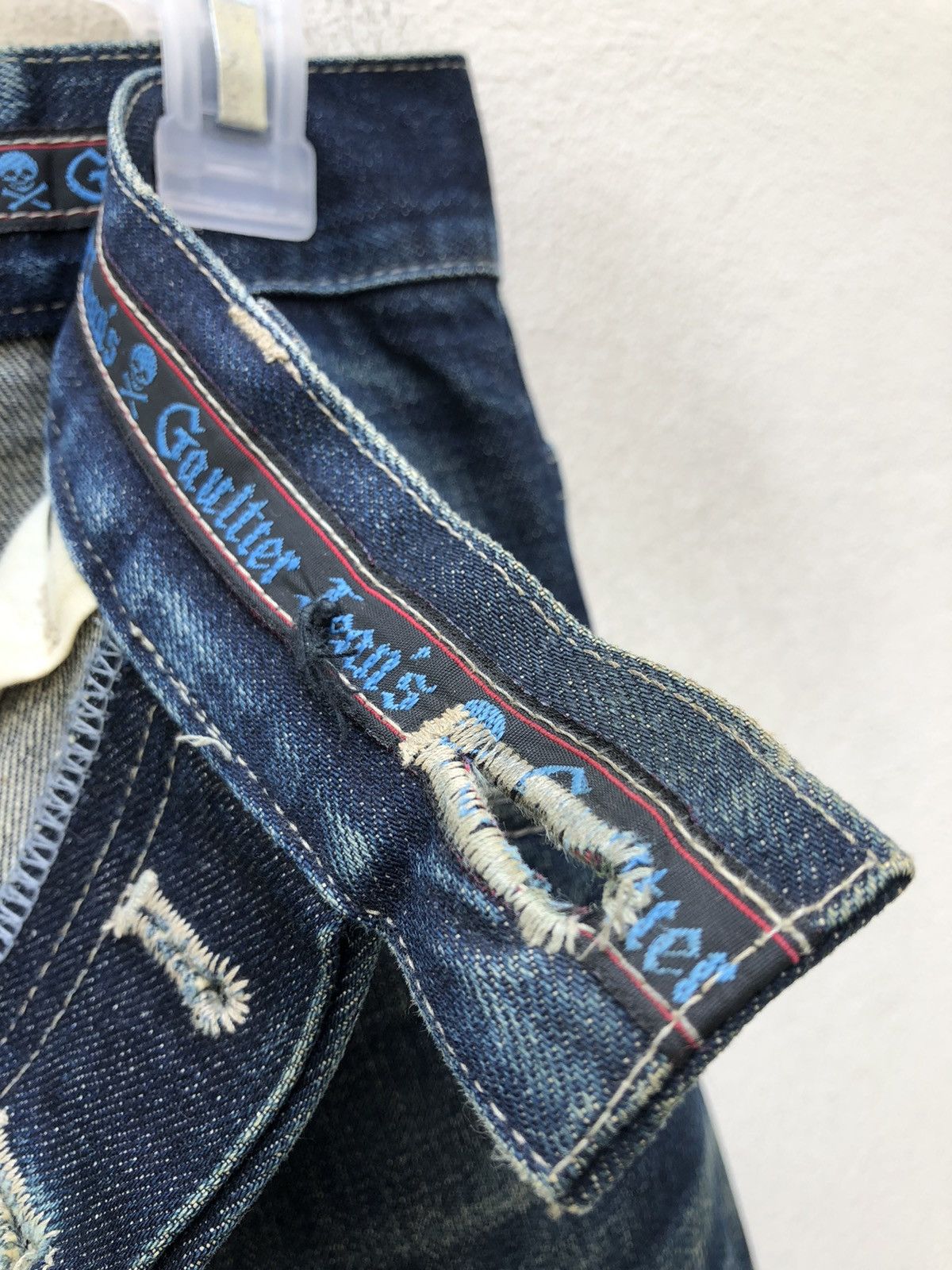 Jean Paul Gaultier × Vintage Vintage Gaultier Jeans Rips Mud Denim Dirty Selvedge Jeans Size US 29 - 8 Thumbnail