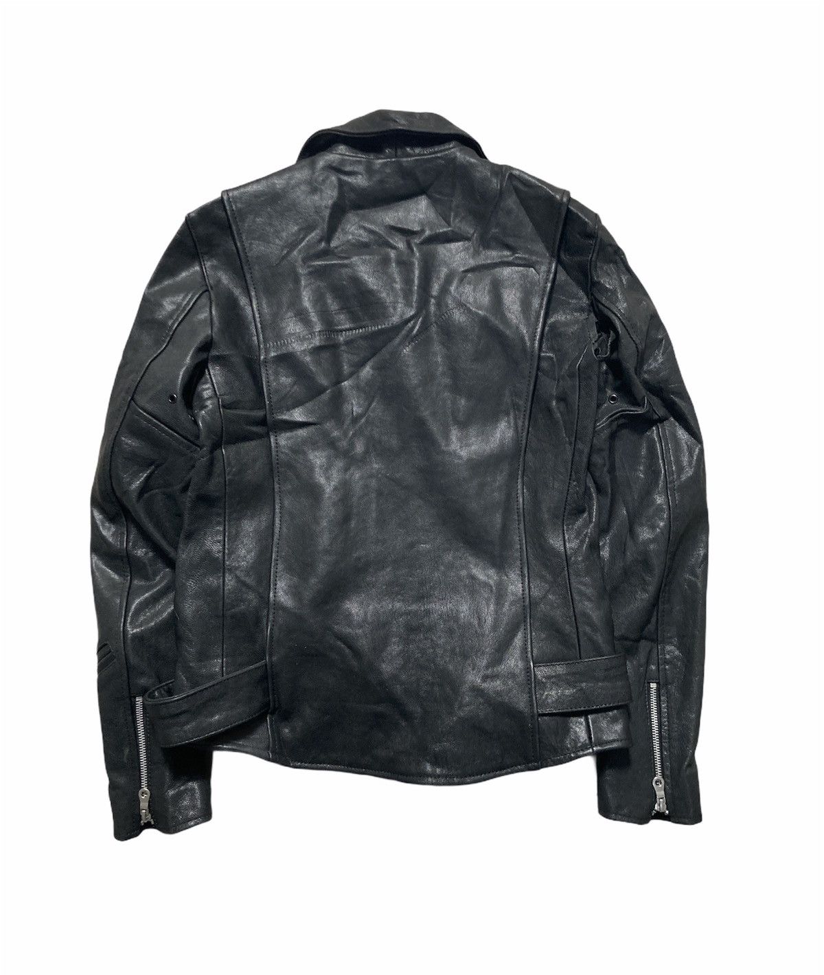Japanese Brand DISTRESSED MIDAS DOUBLE COLLAR LEATHER JACKET Size US S / EU 44-46 / 1 - 4 Thumbnail