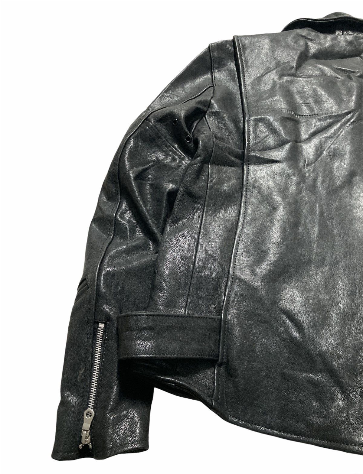 Japanese Brand DISTRESSED MIDAS DOUBLE COLLAR LEATHER JACKET Size US S / EU 44-46 / 1 - 5 Thumbnail
