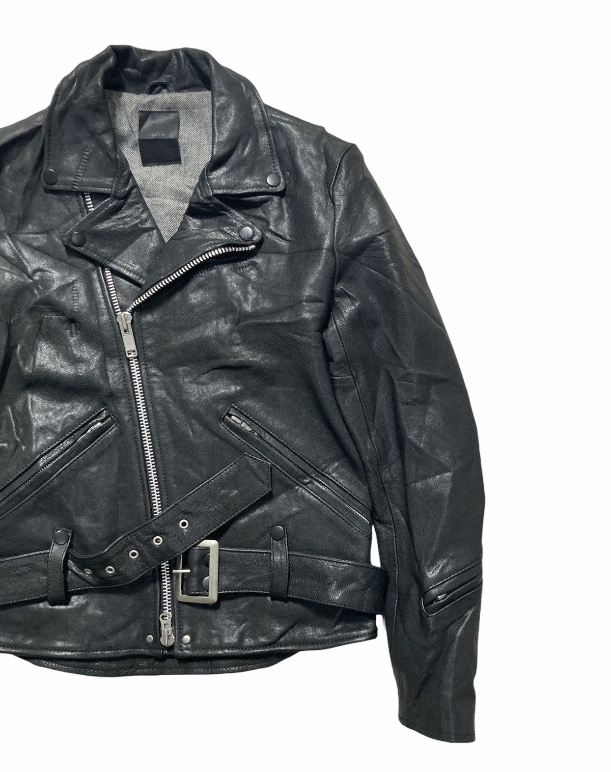 Japanese Brand DISTRESSED MIDAS DOUBLE COLLAR LEATHER JACKET Size US S / EU 44-46 / 1 - 2 Thumbnail