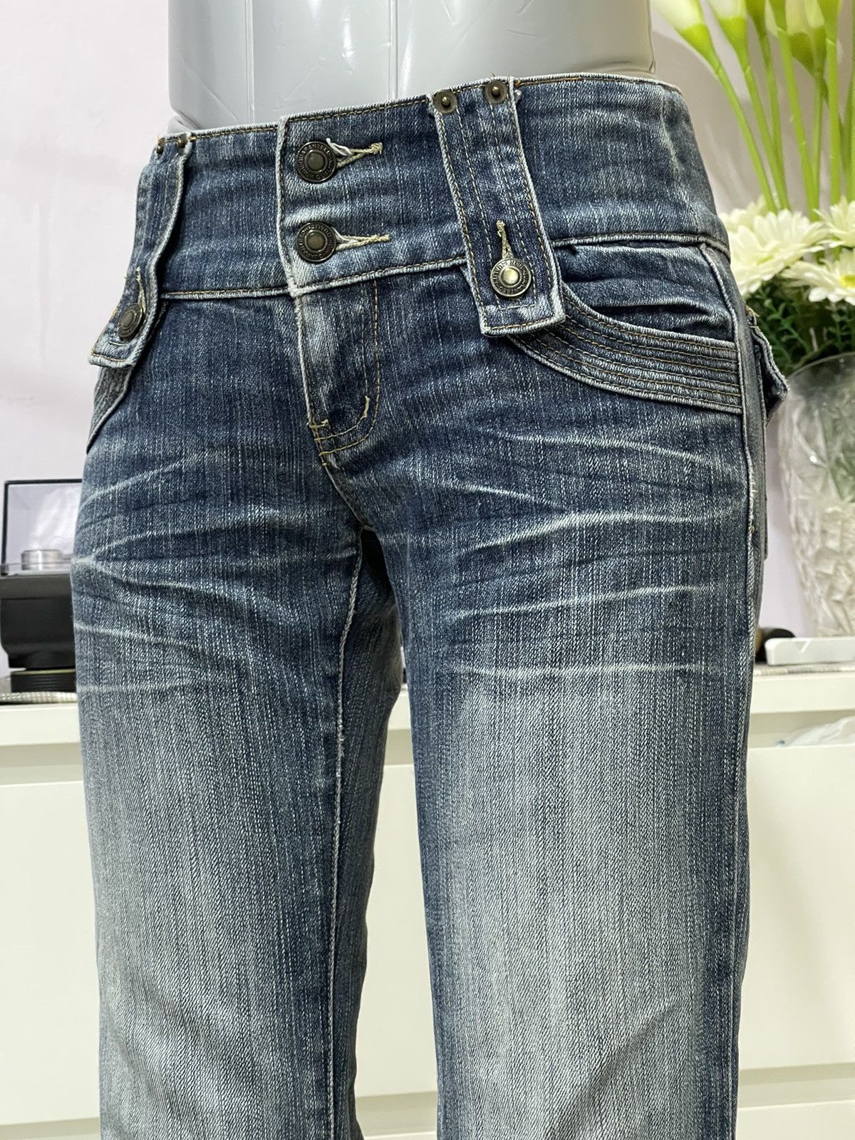 Japanese Brand × Vintage Vintage AFT Jeans Happy Love Indigo Size US 27 - 2 Thumbnail
