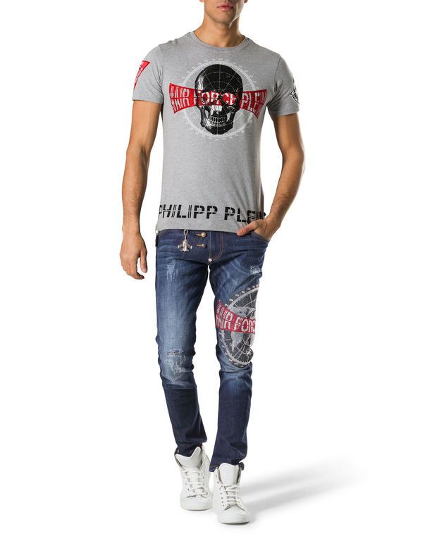 Philipp Plein Philipp Plein 'Squeeze It' Air Force Skull Slim Fit T-shirt Size US L / EU 52-54 / 3 - 5 Thumbnail