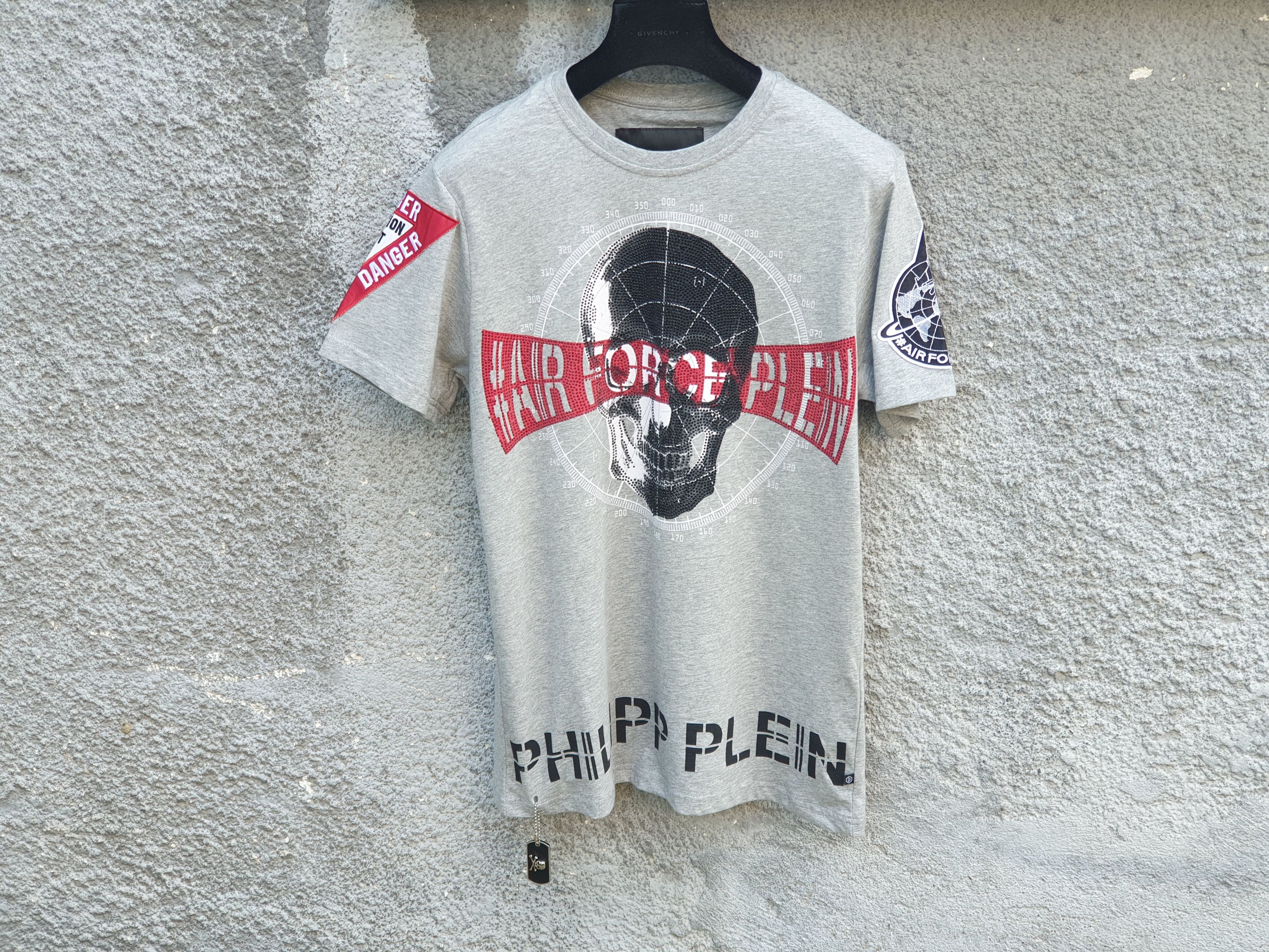 Philipp Plein Philipp Plein 'Squeeze It' Air Force Skull Slim Fit T-shirt Size US L / EU 52-54 / 3 - 1 Thumbnail