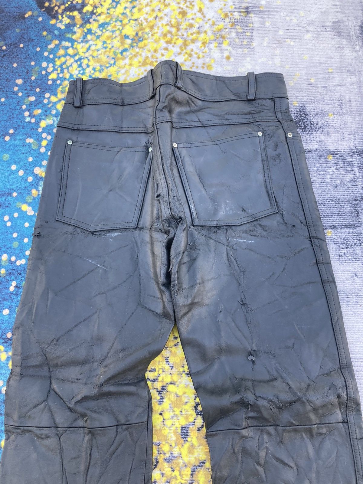 Harley Davidson Distressed Harley Davidson Leather Pants Size US 34 / EU 50 - 4 Thumbnail