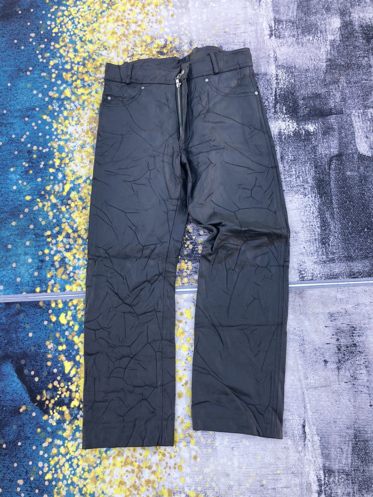 Harley Davidson Distressed Harley Davidson Leather Pants Size US 34 / EU 50 - 1 Thumbnail