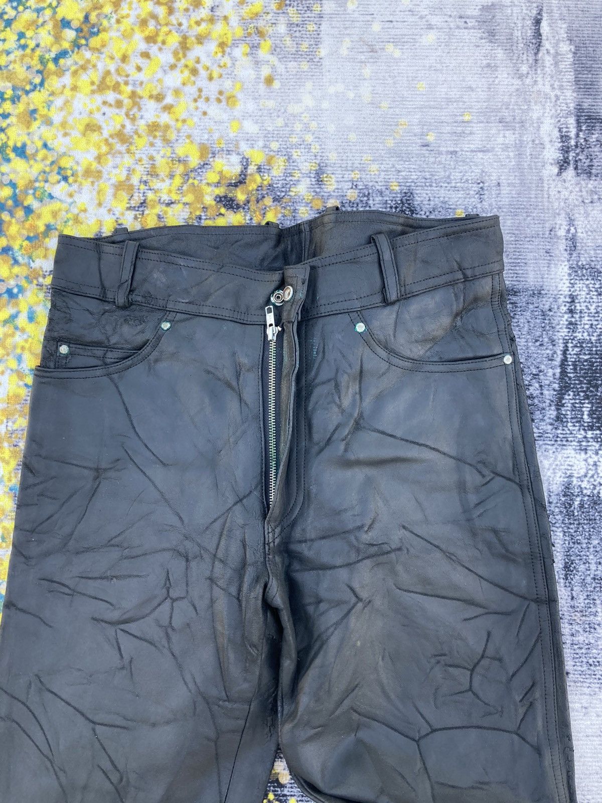 Harley Davidson Distressed Harley Davidson Leather Pants Size US 34 / EU 50 - 3 Thumbnail