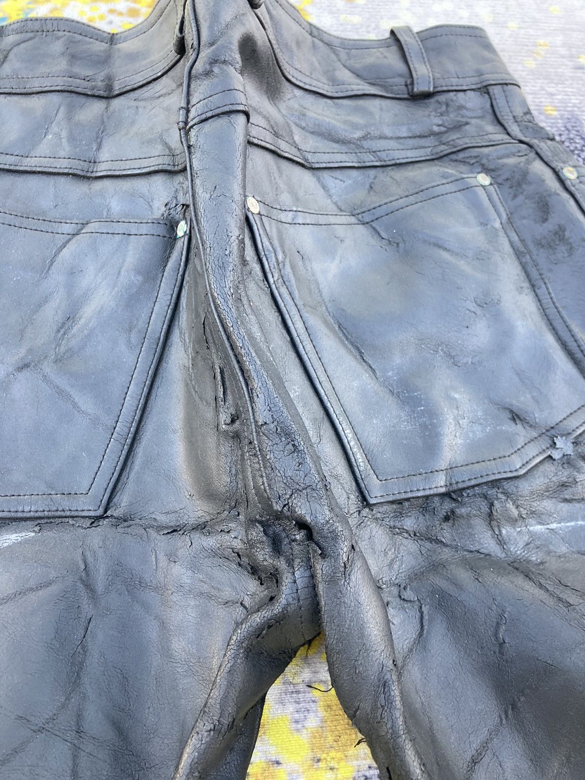 Harley Davidson Distressed Harley Davidson Leather Pants Size US 34 / EU 50 - 6 Thumbnail