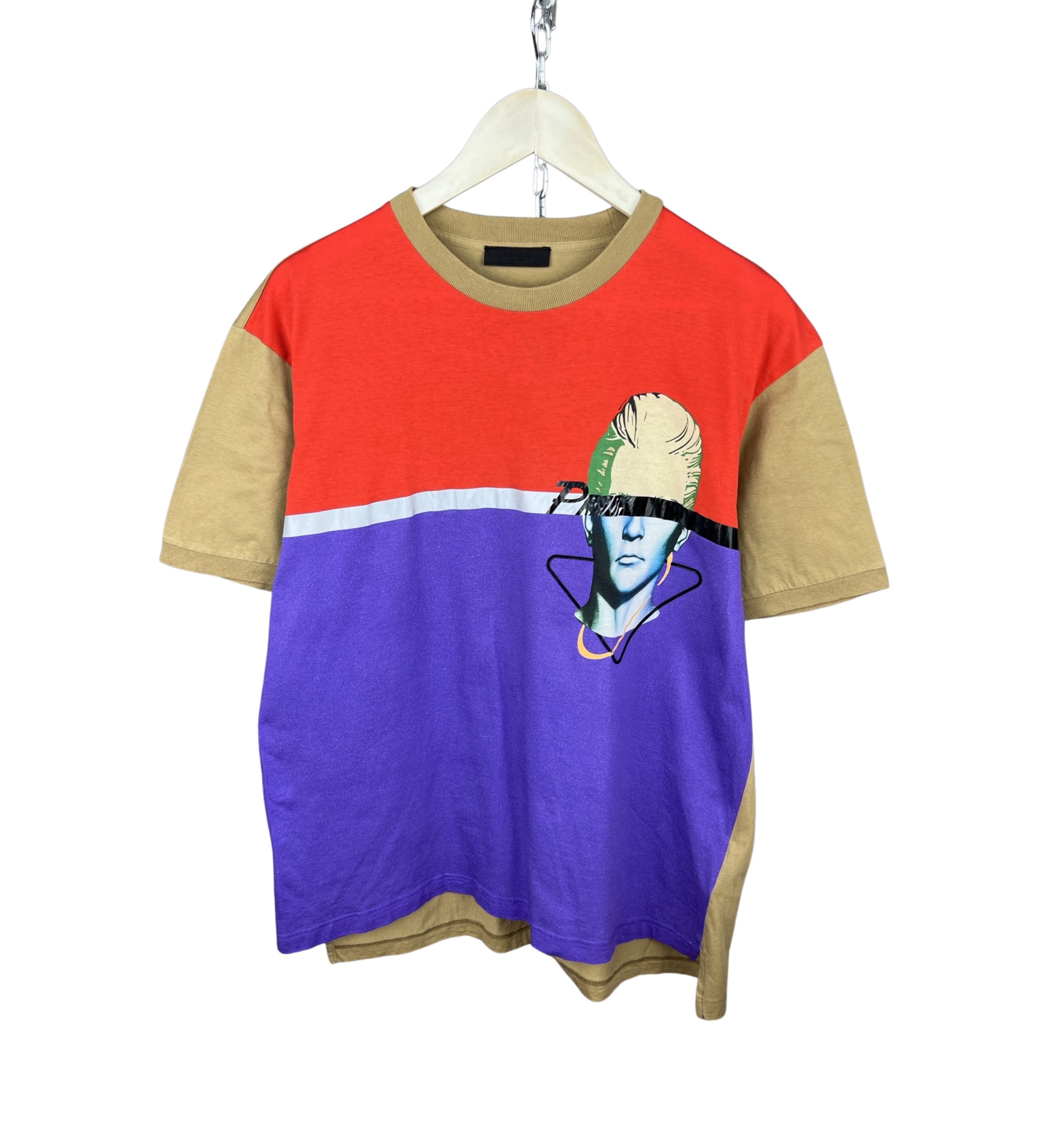 image of Prada Bowling T-Shirt Face Print Spell Logo, Men's (Size Large)