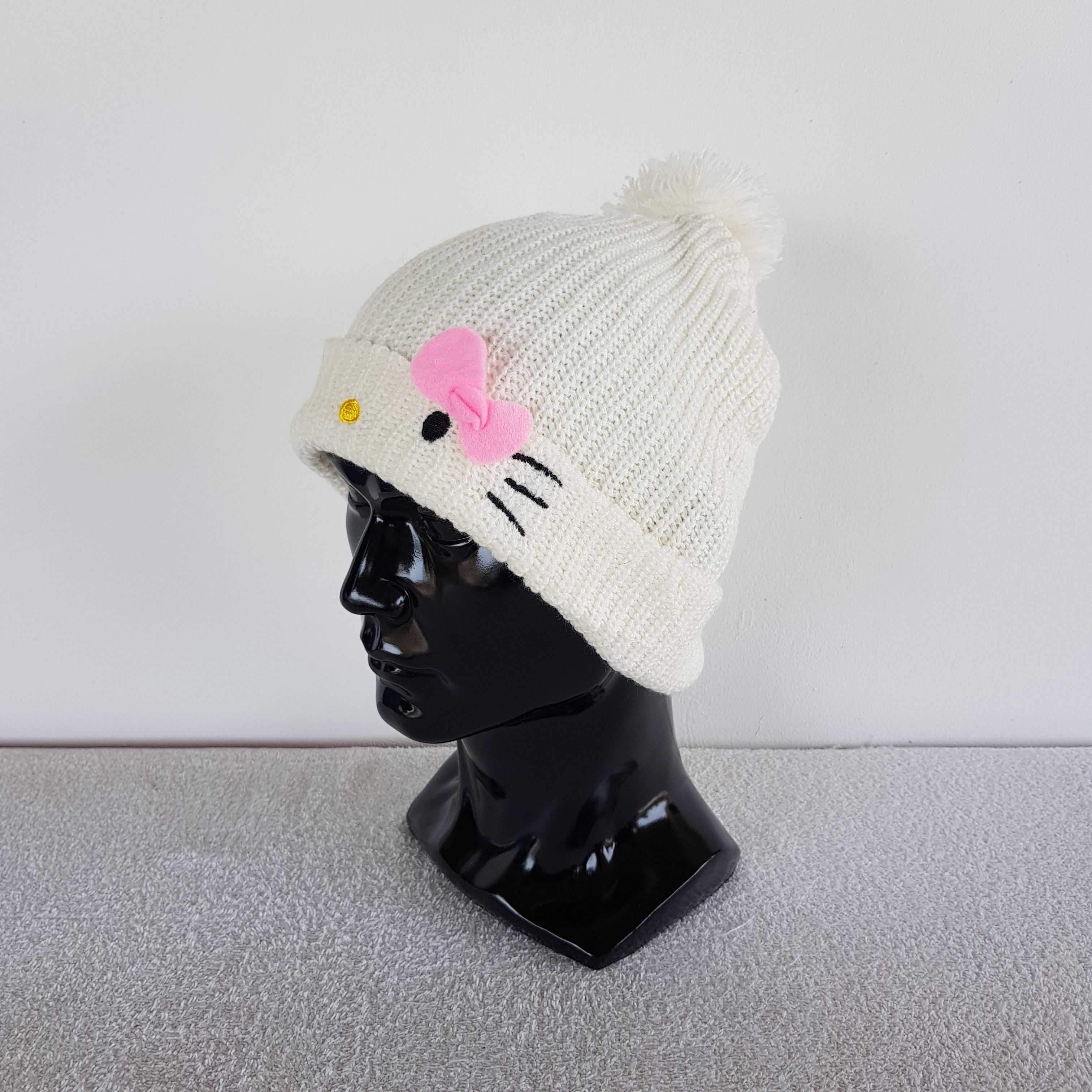 Japanese Brand × Vintage Hello Kitty Beanie Japanese Snow Cap Cartoon Kanye Hats Size ONE SIZE - 1 Thumbnail